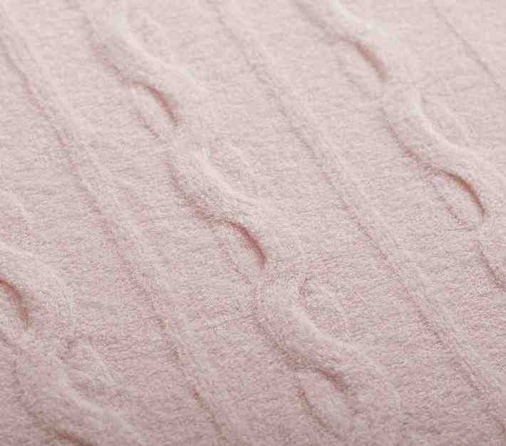 Fuzzy Luxe Cable Knit Baby Blanket