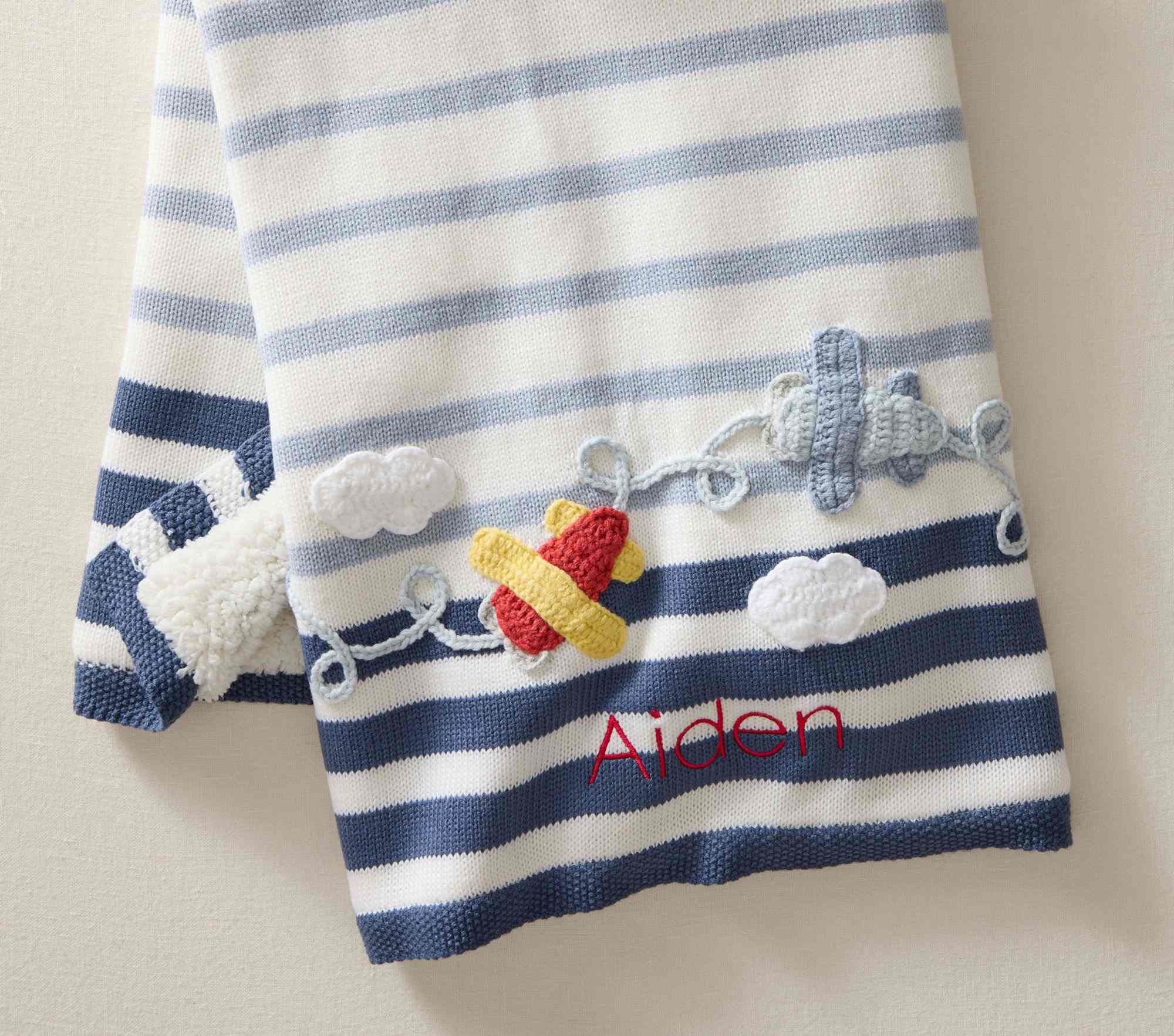 Airplane Heirloom Baby Blanket