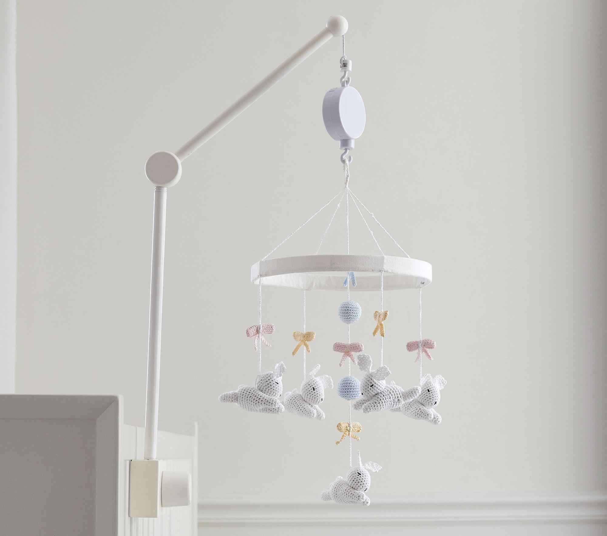 AERIN Knit Bunny Musical Baby Crib Mobile