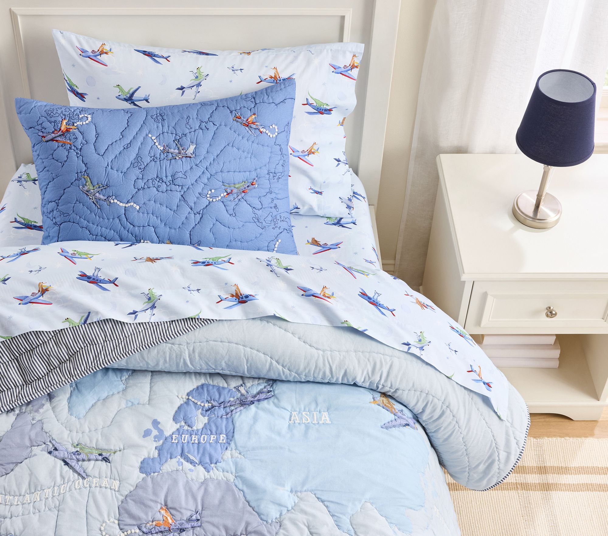Airplane Map Quilt & Shams