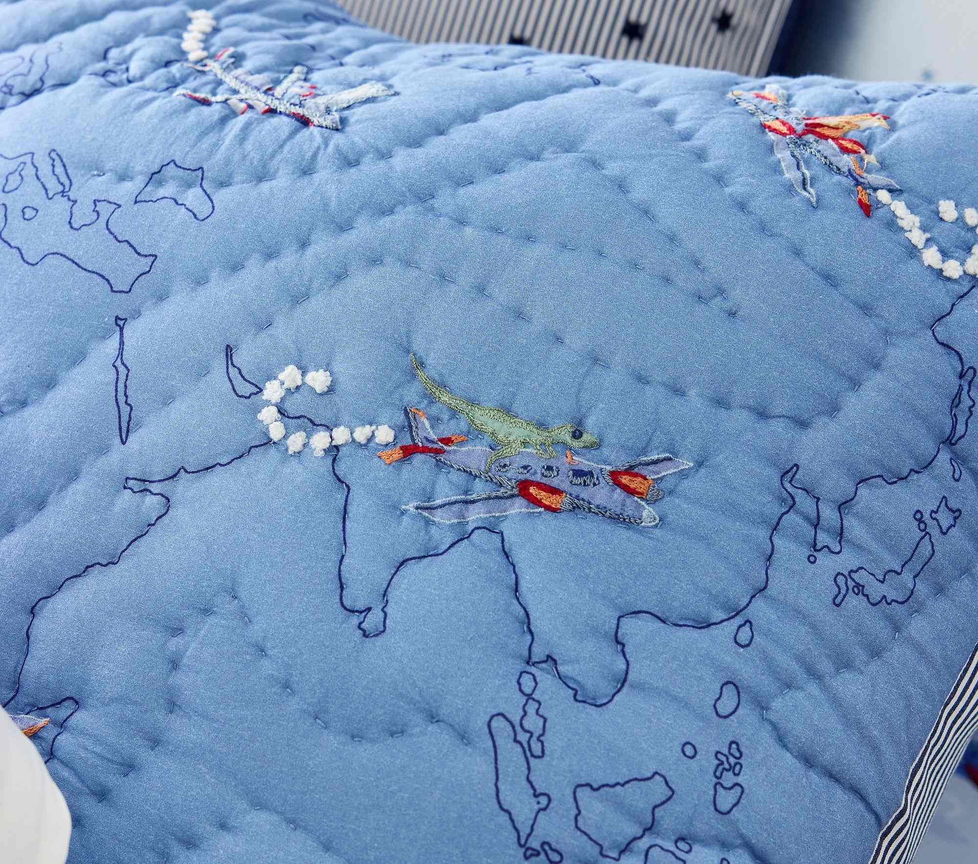 Airplane Map Quilt & Shams