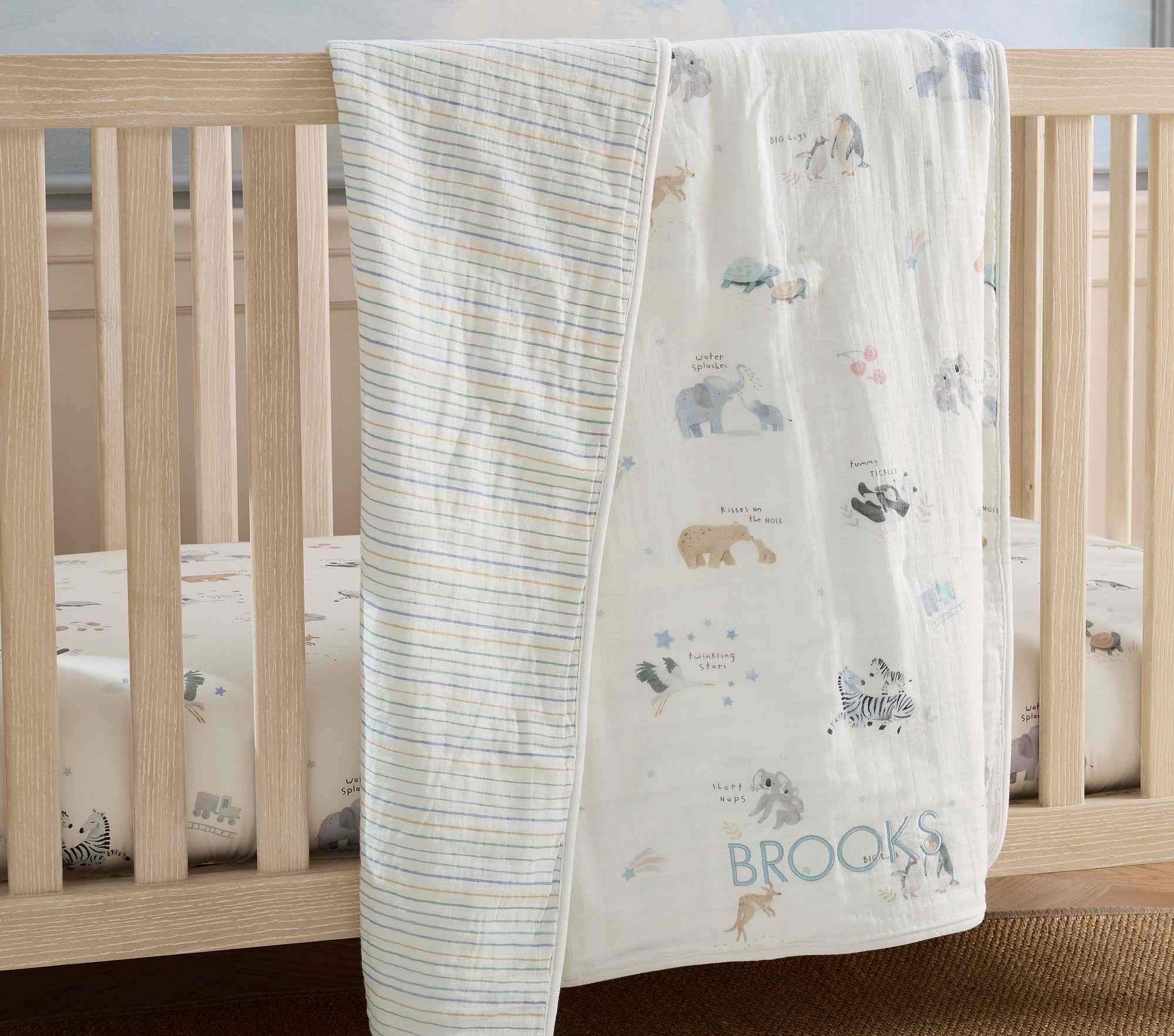 Avery Animals Oversized Muslin Baby Blanket