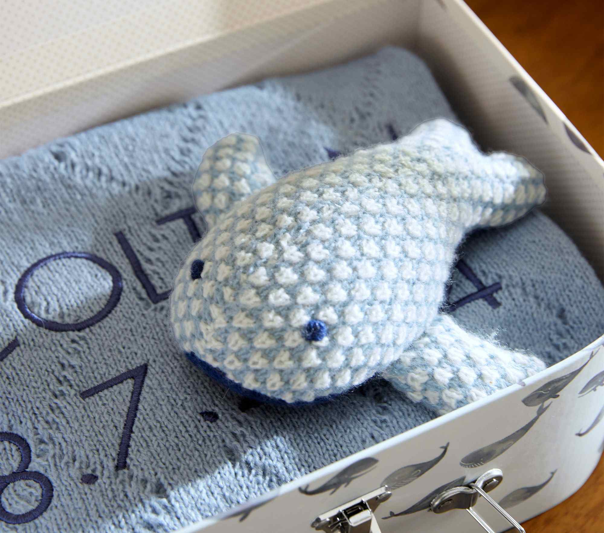 Jack Whale Baby Blanket & Rattle Gift Set