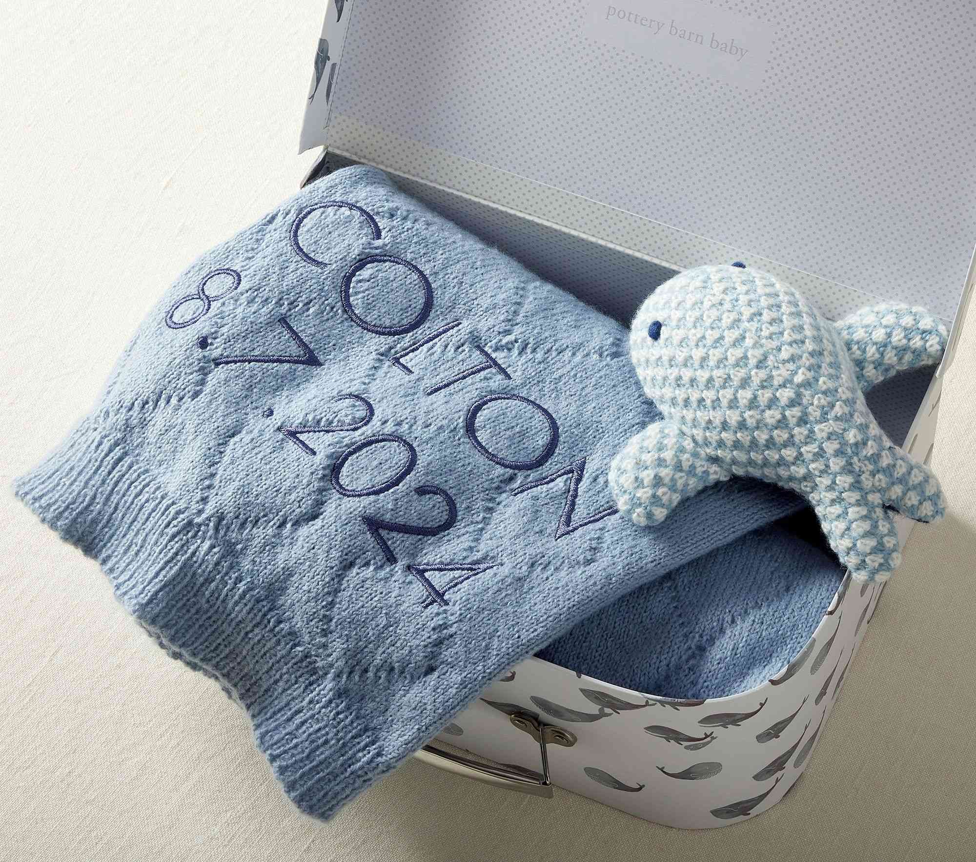 Jack Whale Baby Blanket & Rattle Gift Set