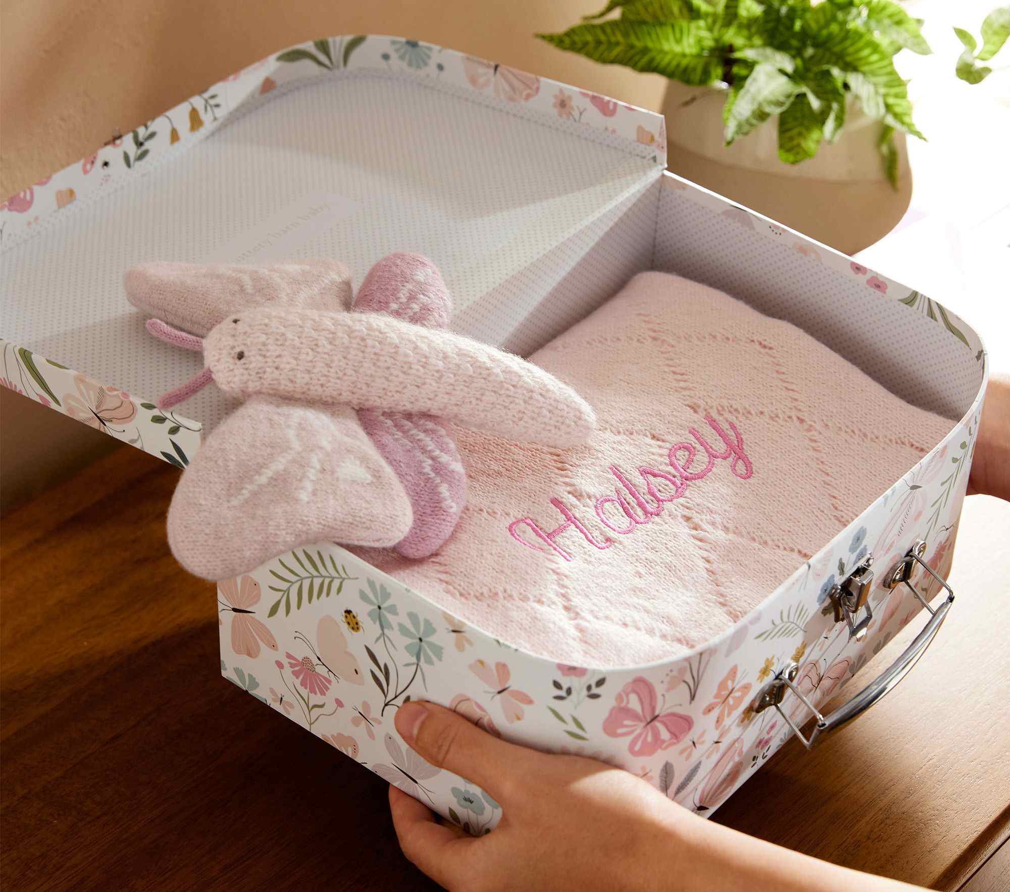 Wildflower Butterfly Baby Blanket & Rattle Gift Set