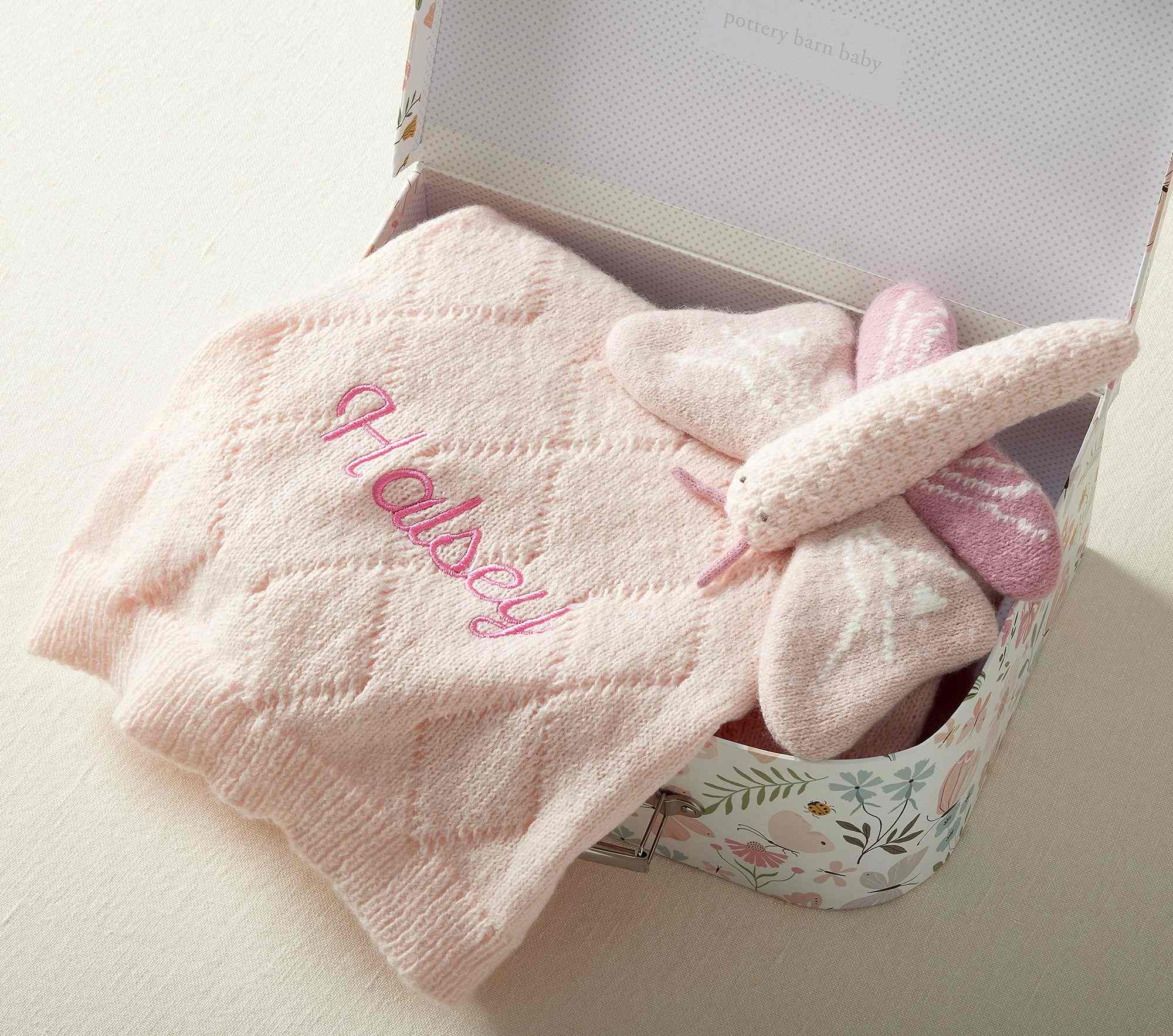 Wildflower Butterfly Baby Blanket & Rattle Gift Set
