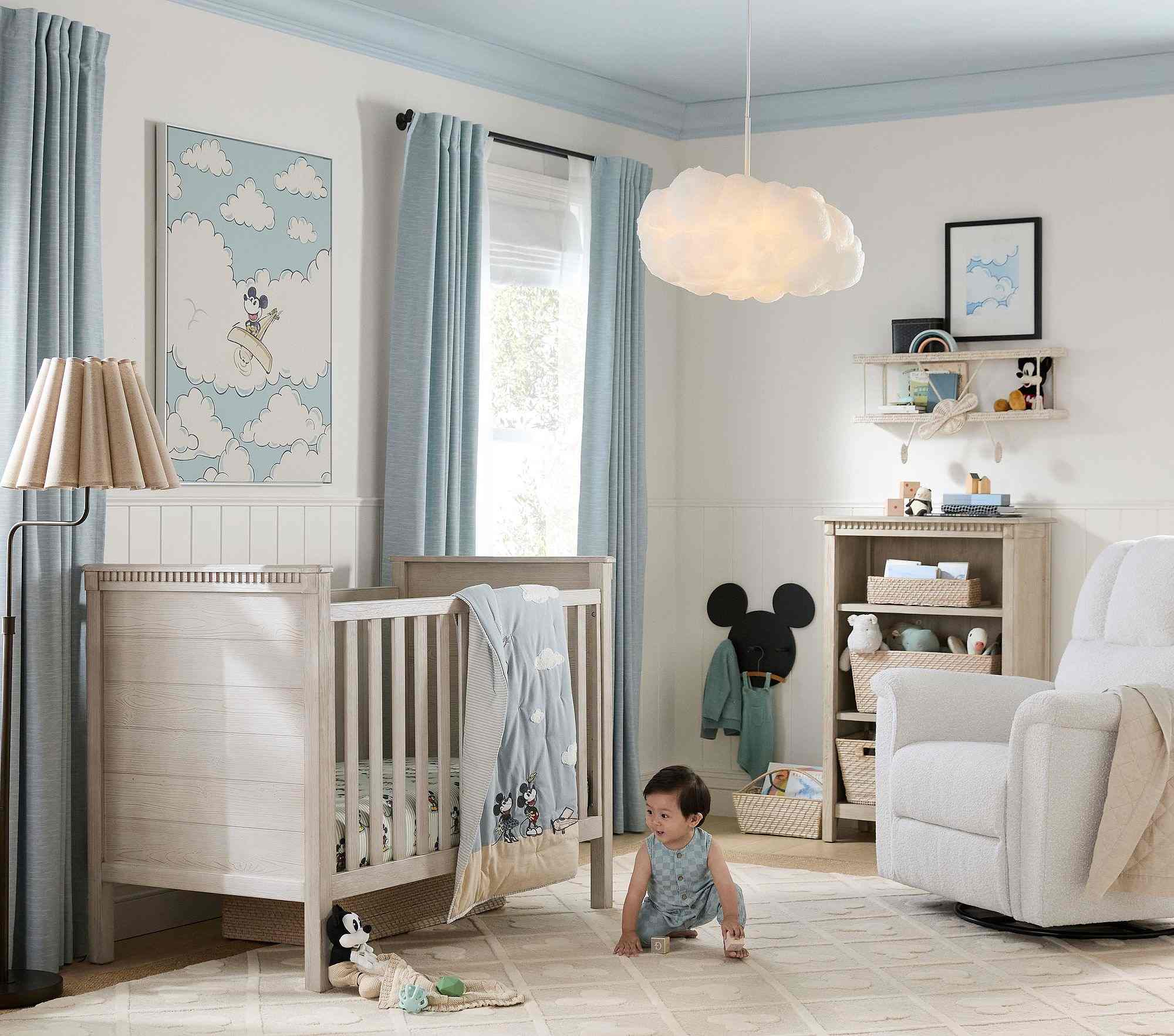 Disney Home x Sanderson Mickey Mouse Stripe Organic Crib Fitted Sheet