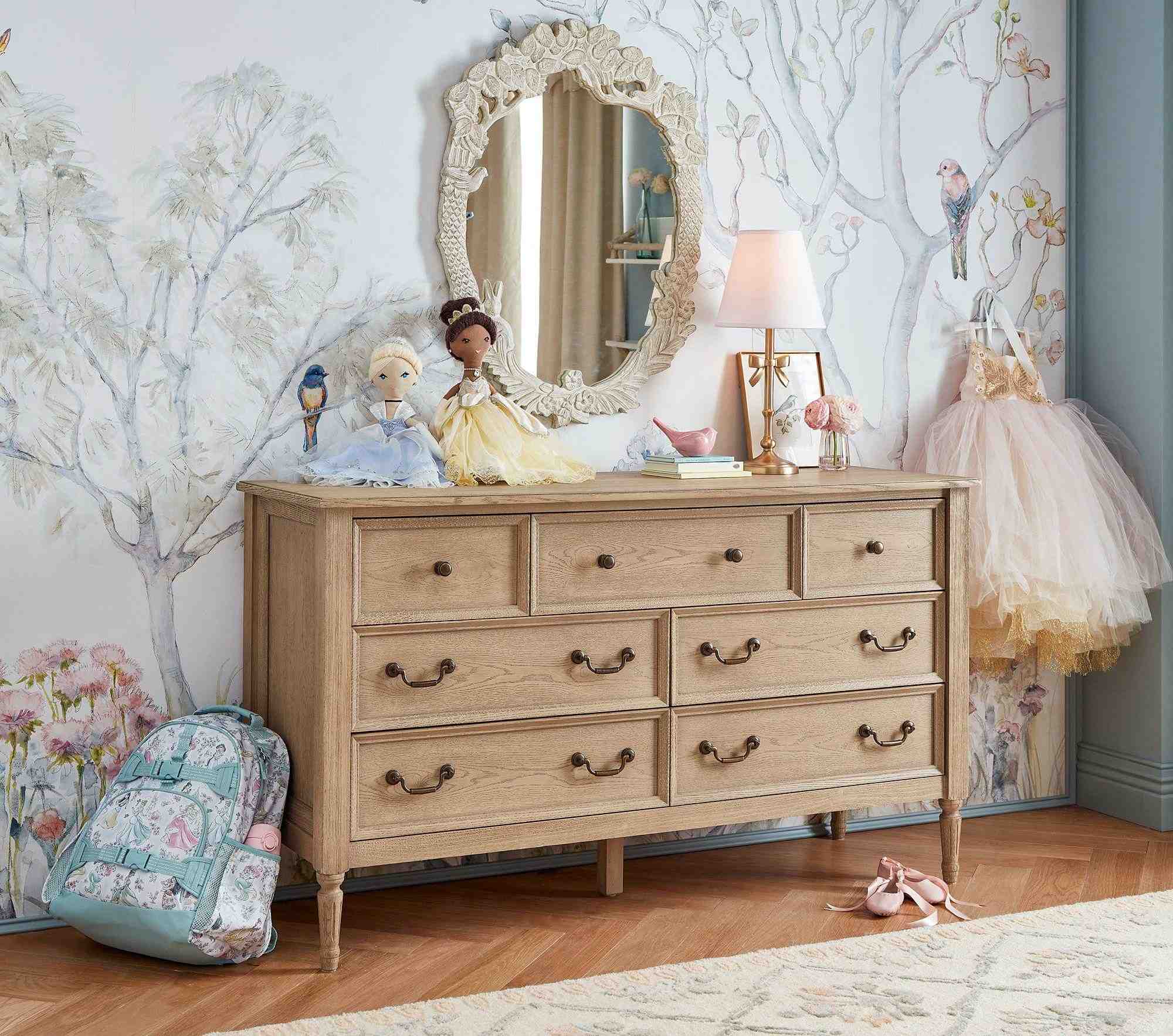 Enchanted Carved Wood Mirror