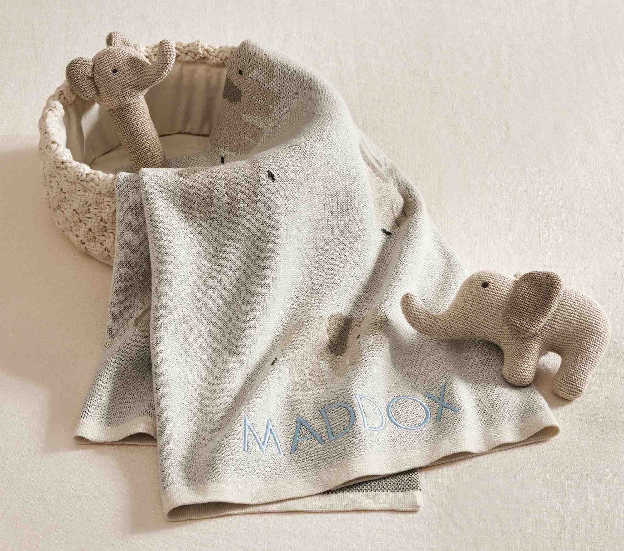Intarsia Animal Baby Gift Set