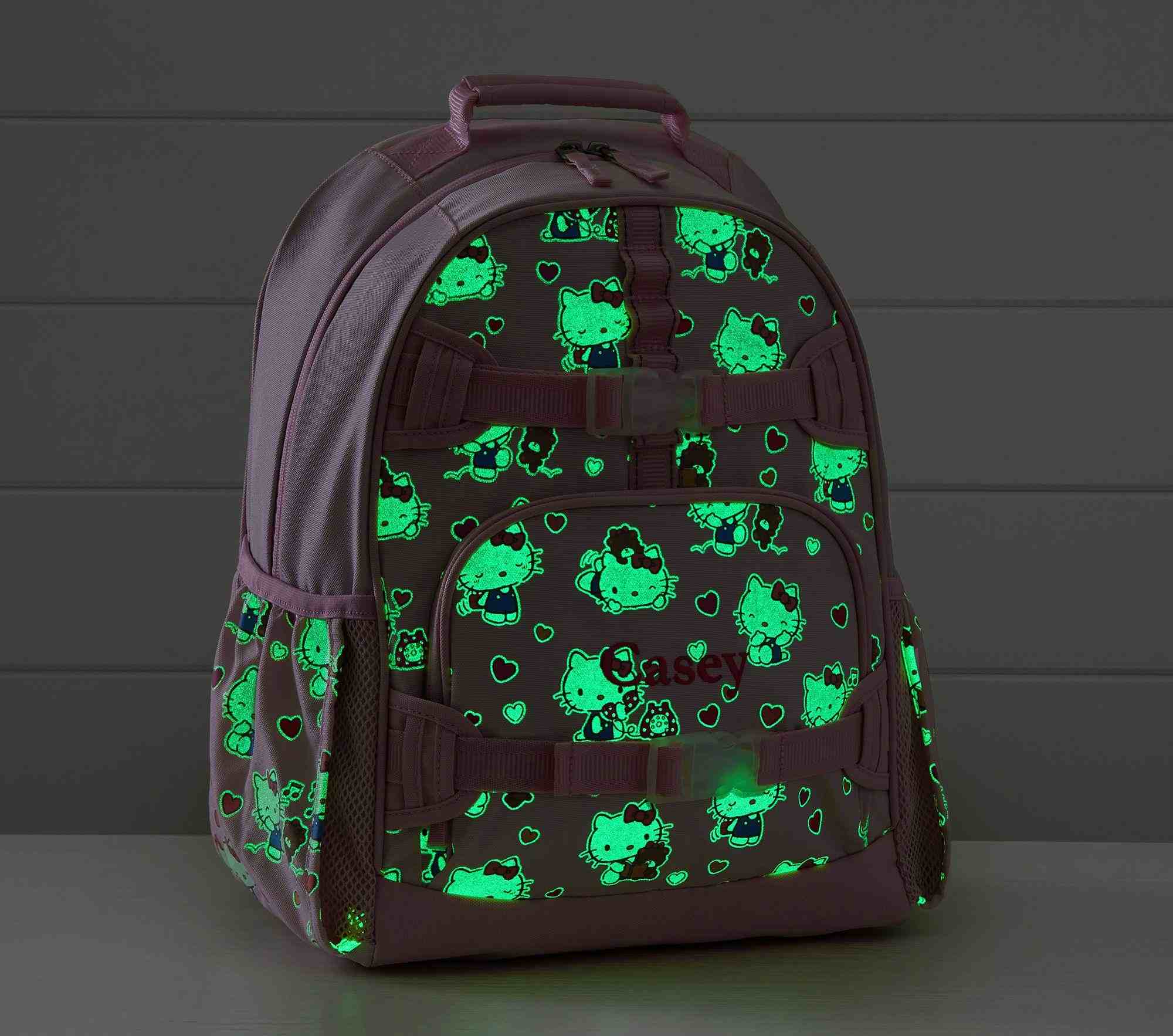 Mackenzie Hello Kitty® Hearts Glow-in-the-Dark Backpacks