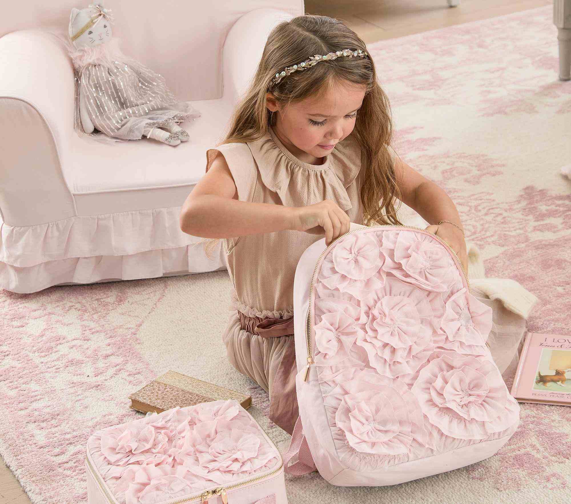 Monique Lhuillier Blush Rosette Backpacks
