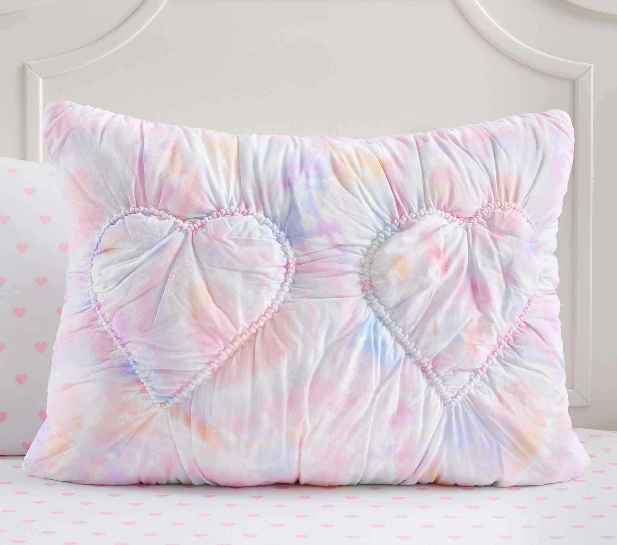 Textured Tie Dye Heart Comforter & Shams