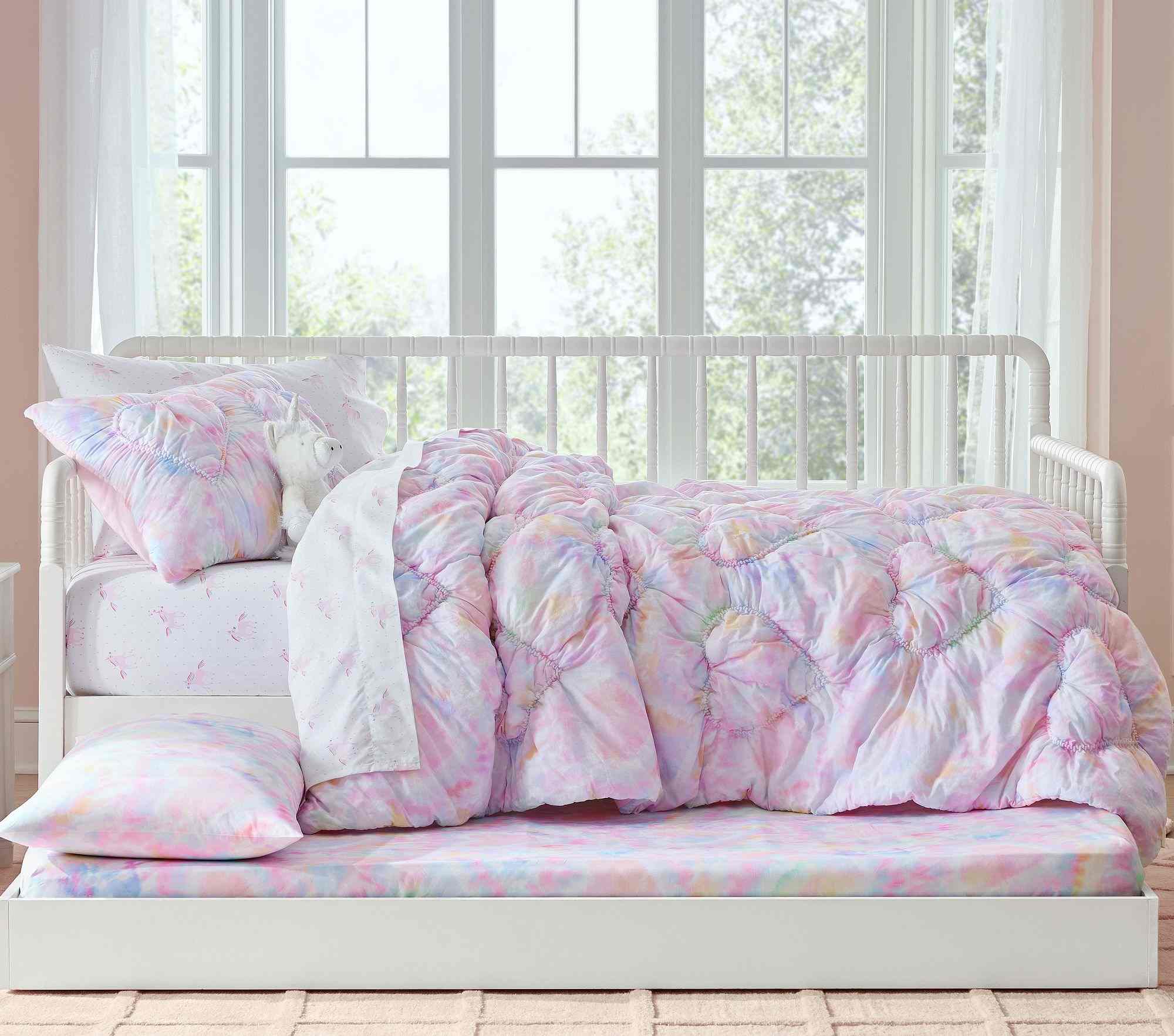 Textured Tie Dye Heart Comforter & Shams