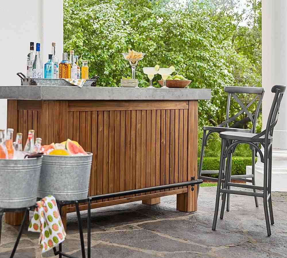 Pottery Barn | Abbott Concrete Acacia Ultimate Bar- Brown
