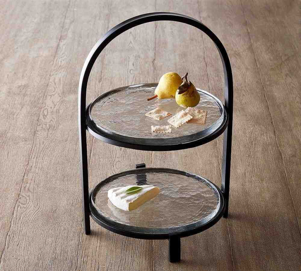 Slab Glass Tiered Stand