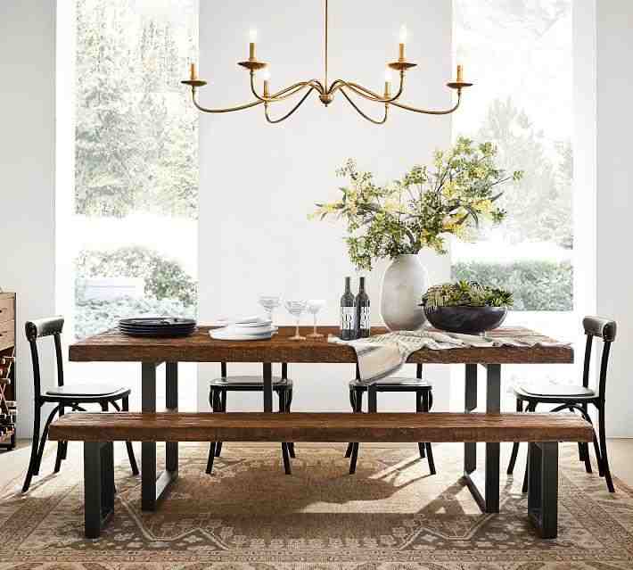 Griffin Reclaimed Wood Dining Table, 86 Inches L x 38 Inches W