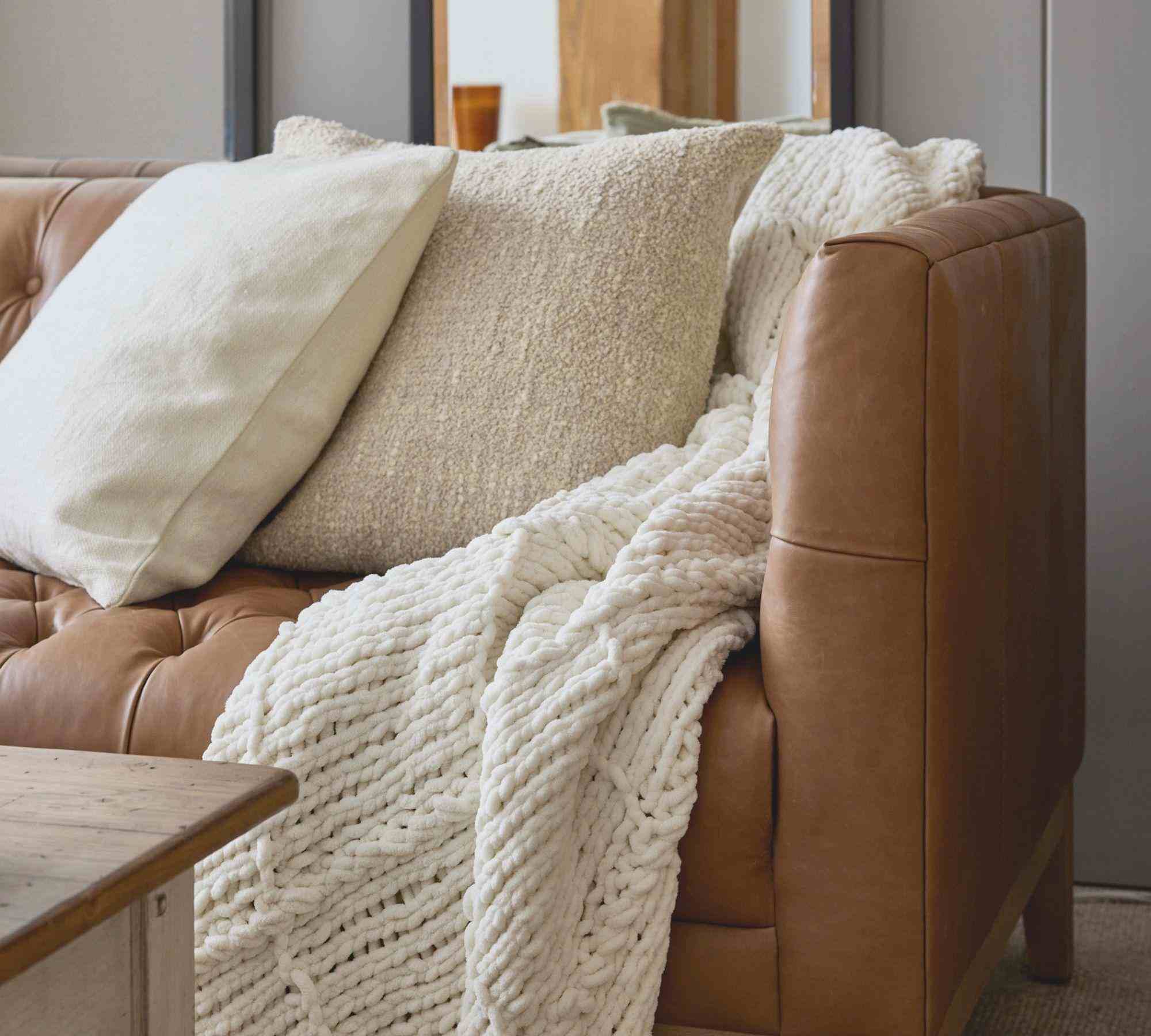 Chenille Windowpane Throw Blanket