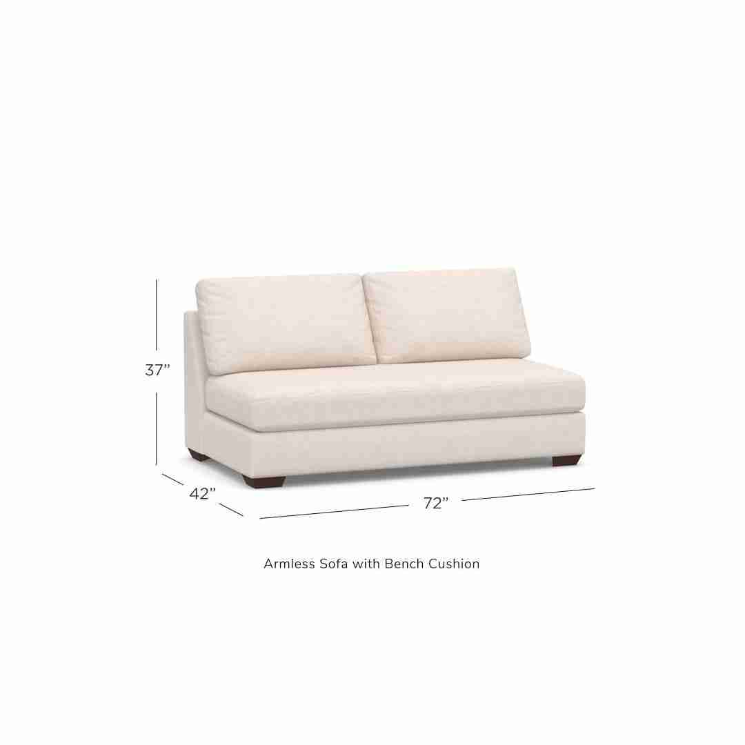 Big Sur Square Arm Upholstered, Down Blend Wrapped Cushions, Performance Slub Cotton Silver Taupe