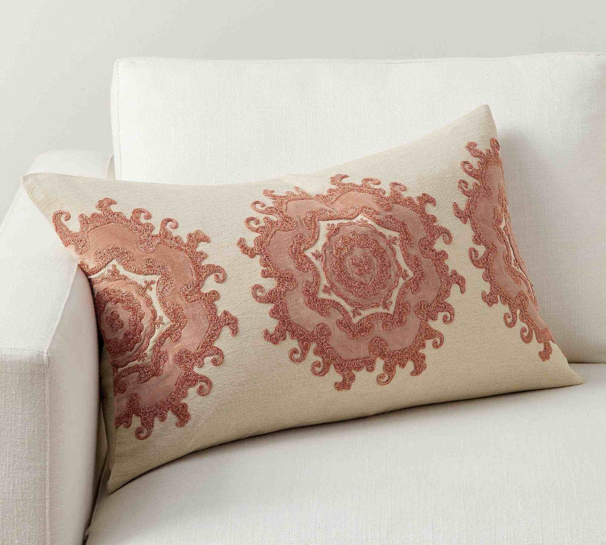 Alta Embroidered Lumbar Pillow
