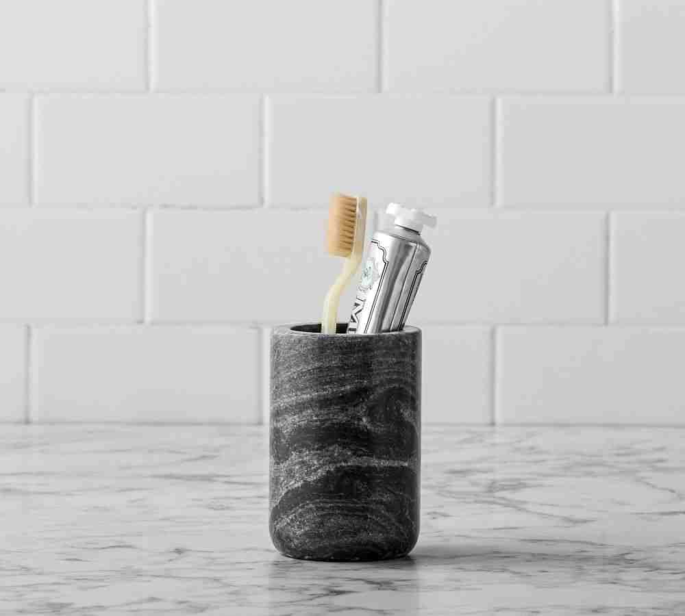 Black Handcrafted Marble Bathroom Accessories
