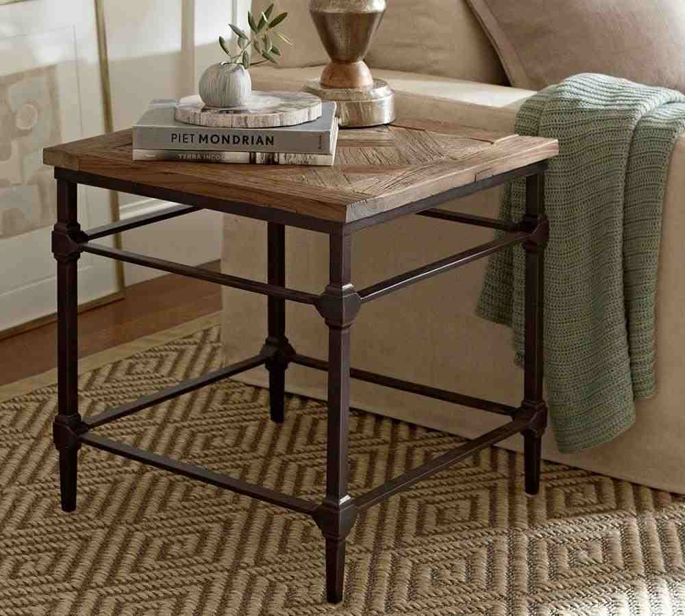 Parquet 23.5Inches Reclaimed Wood End Table