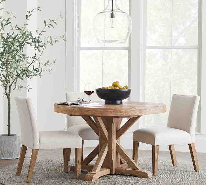 Benchwright Round Pedestal Extending Dining Table
