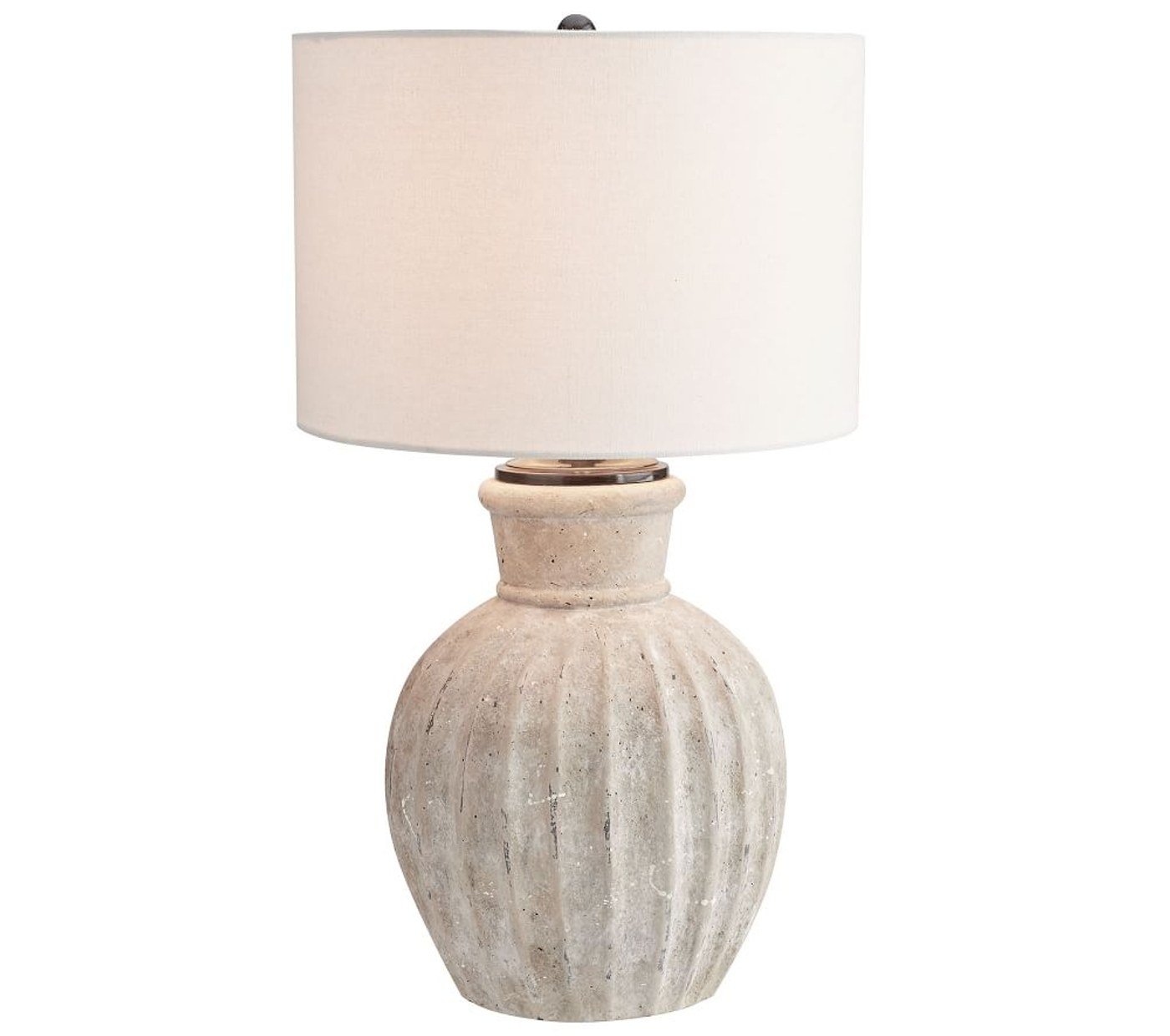 Anders Terra Cotta Table Lamp, Rustic White: Base Only