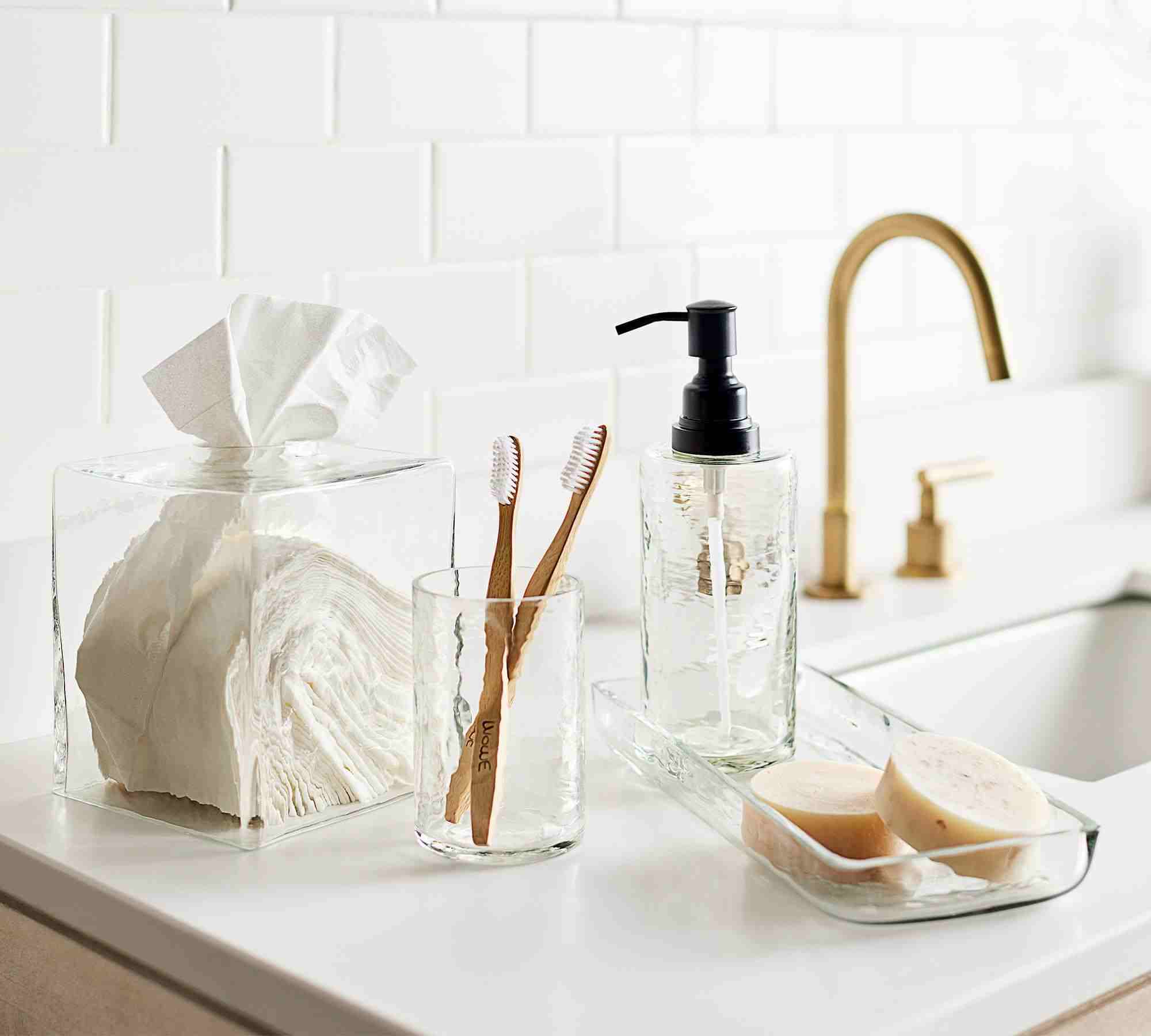 Hammered Glass Bathroom Accessories