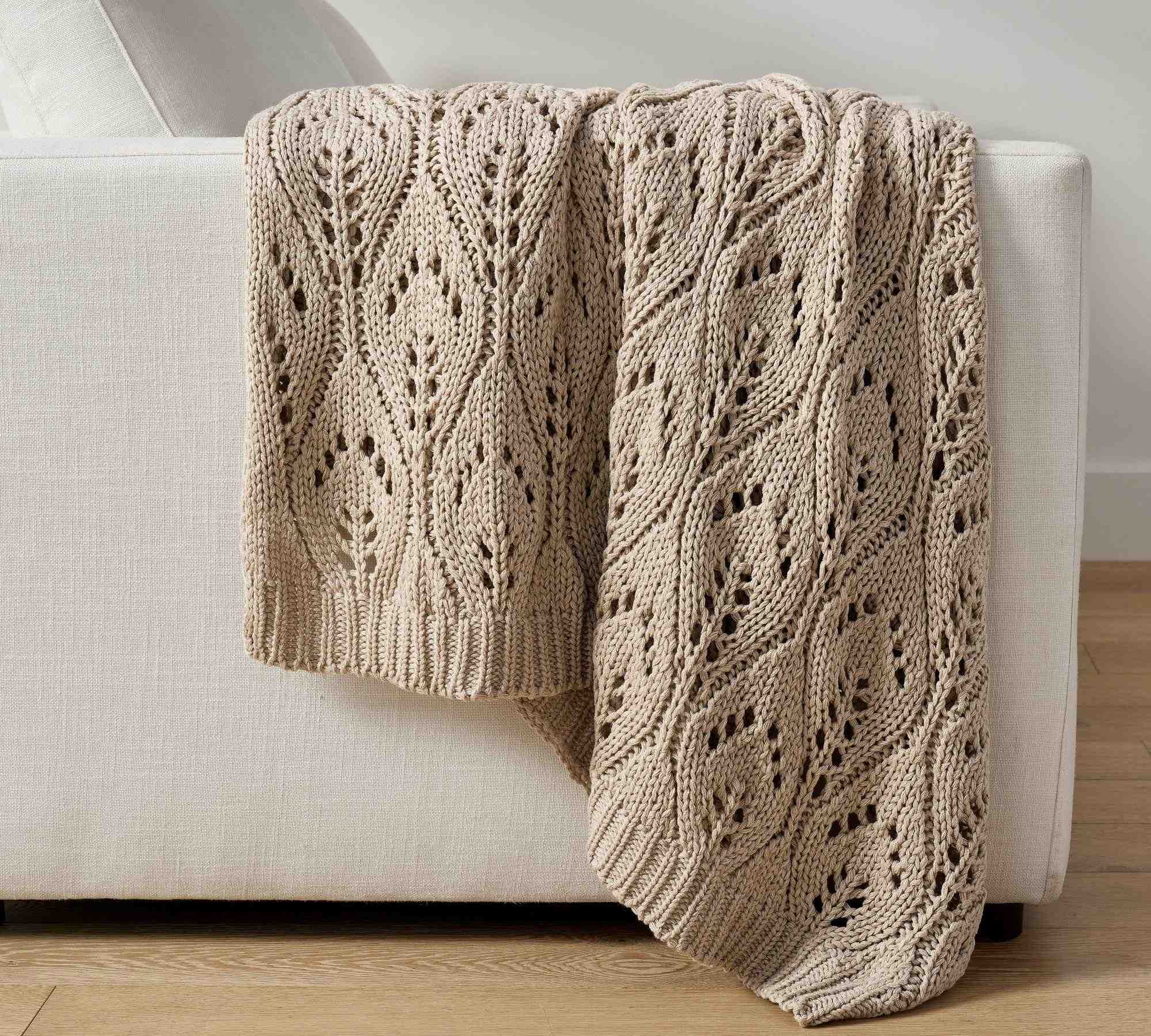 Pointelle Knit Throw