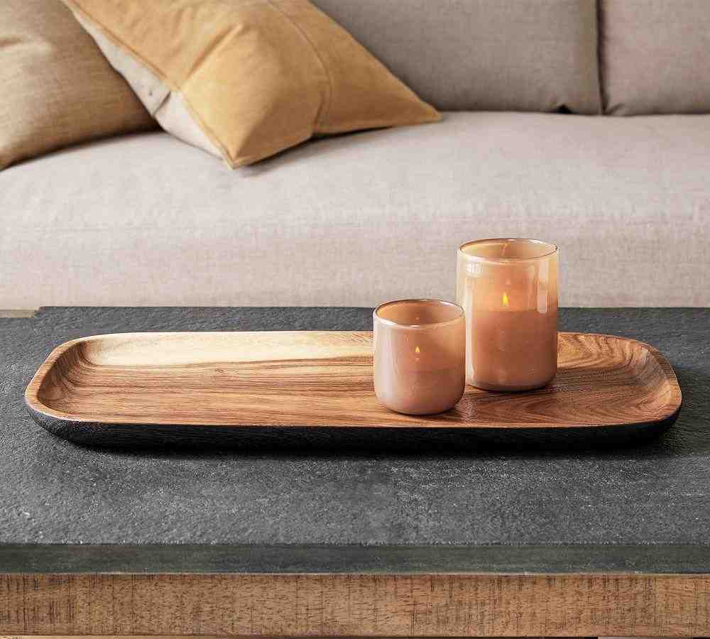 Handcrafted Burned Wood Tray