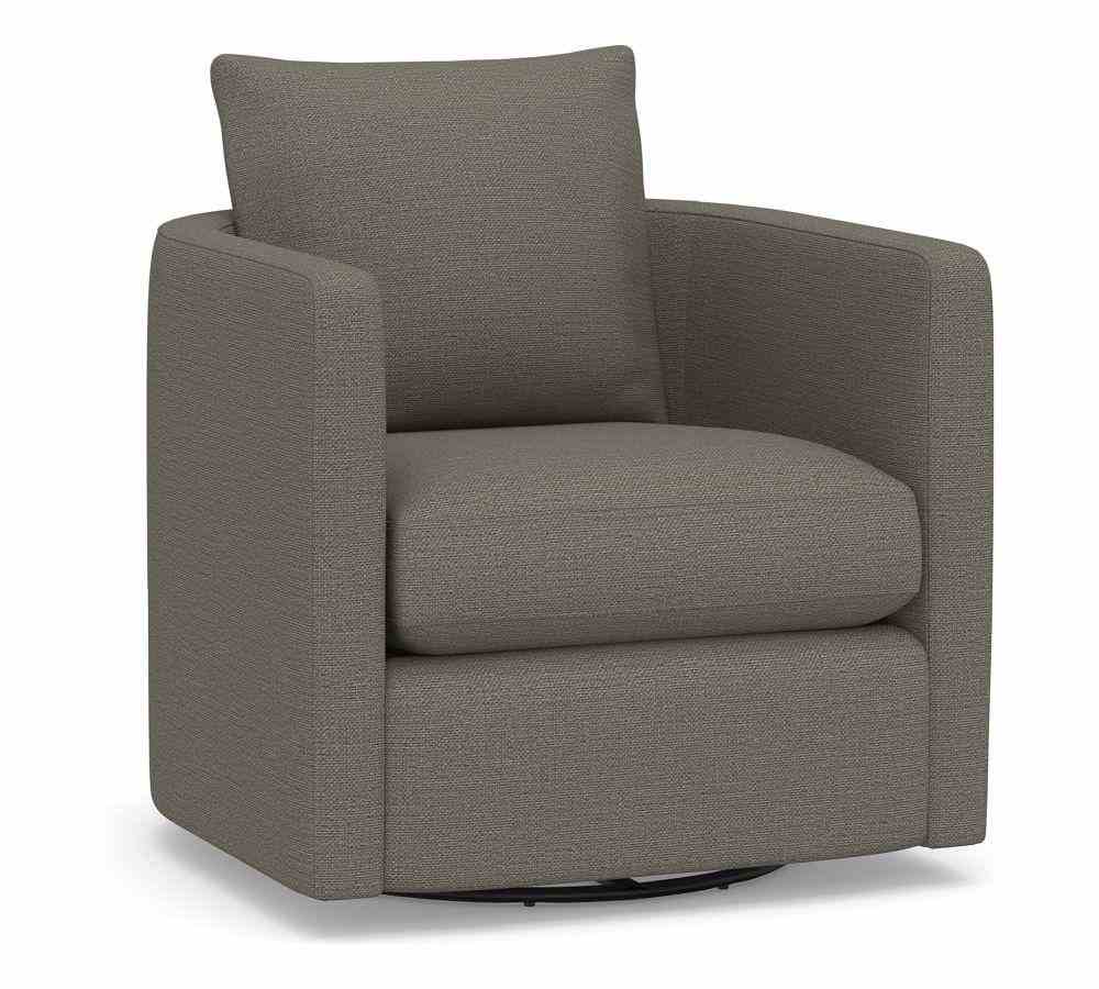 Ayden Upholstered Barrel Swivel Armchair