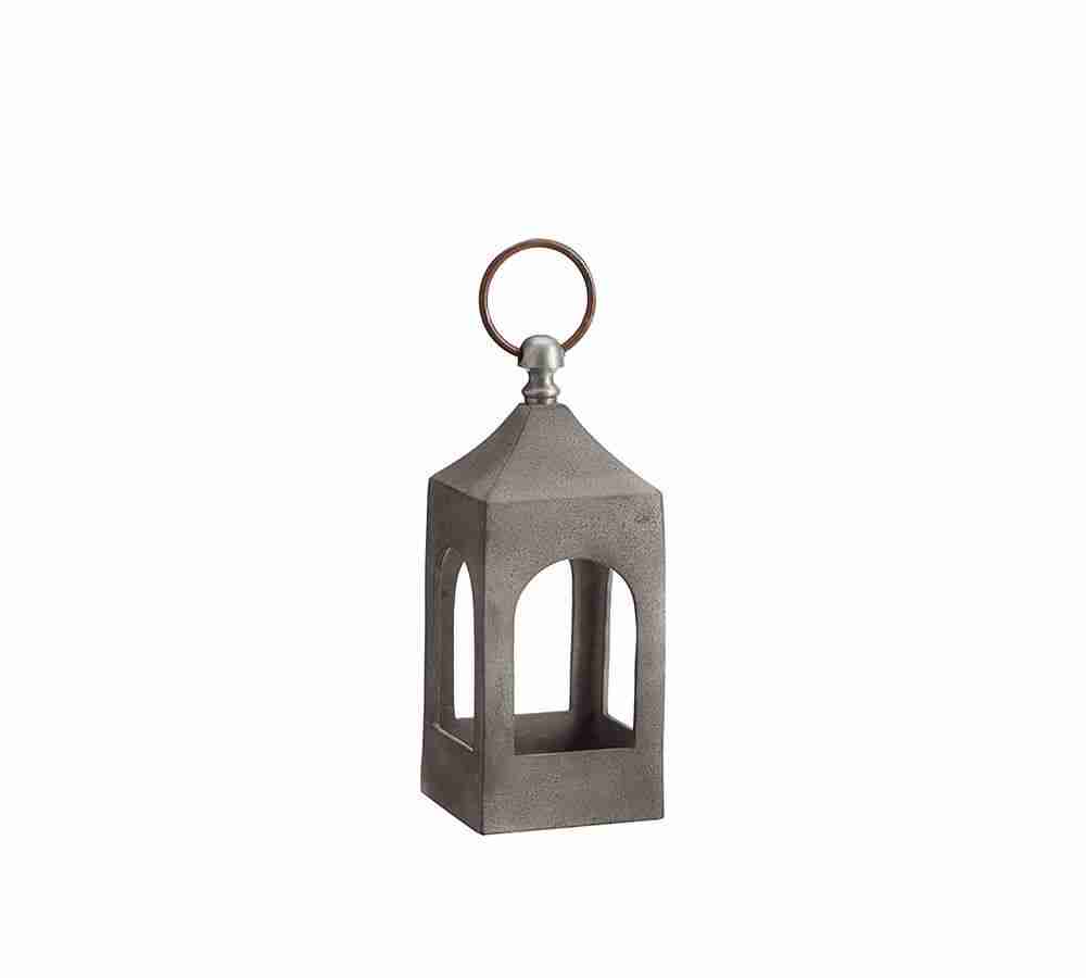 Caleb Handcrafted Metal  Indoor-Outdoor Lanterns - Grey