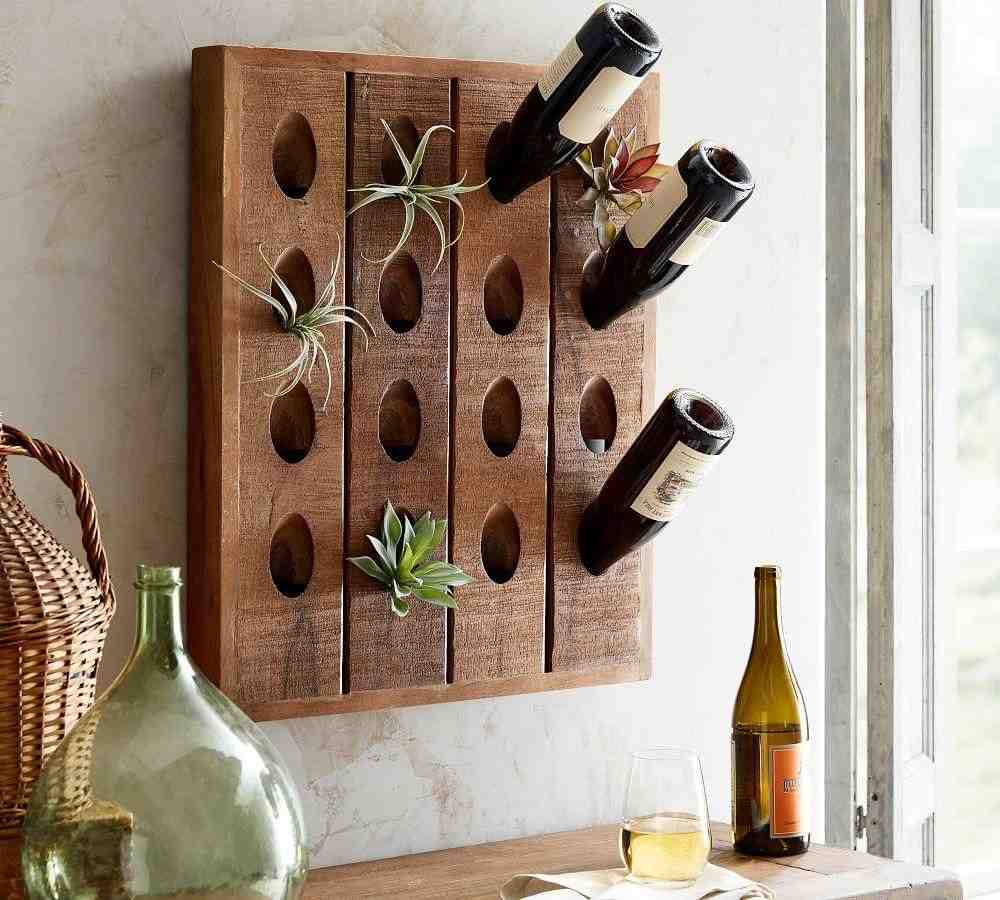 French Wine Bottle Wall Rack