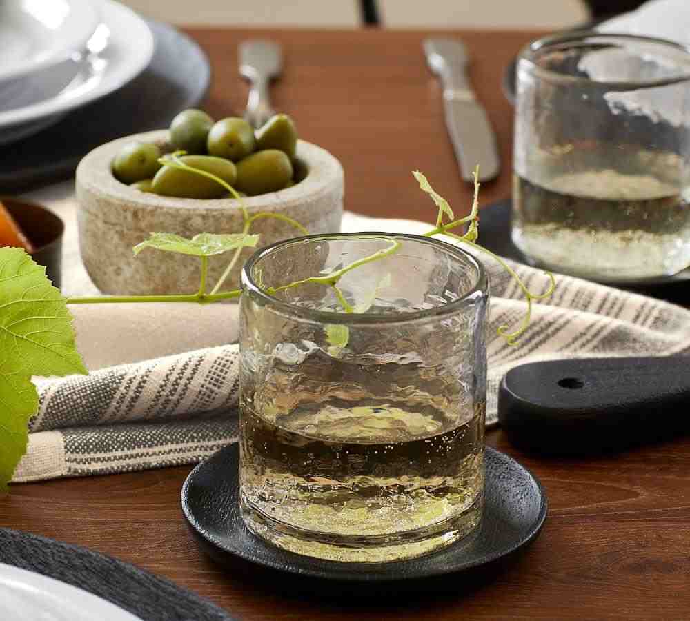 Hammered Drinking Glass, Single - Clear