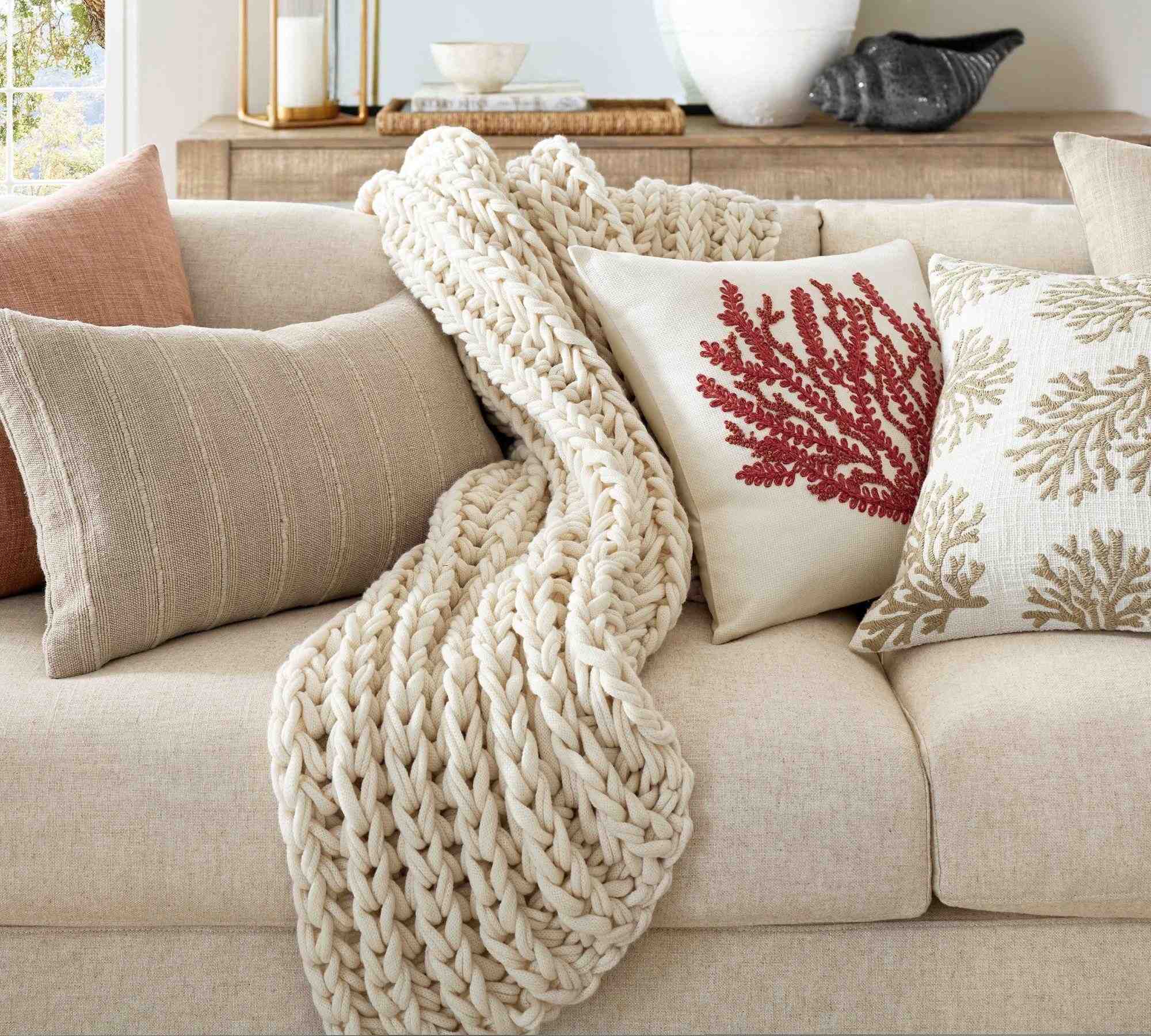 Coral Applique Pillow