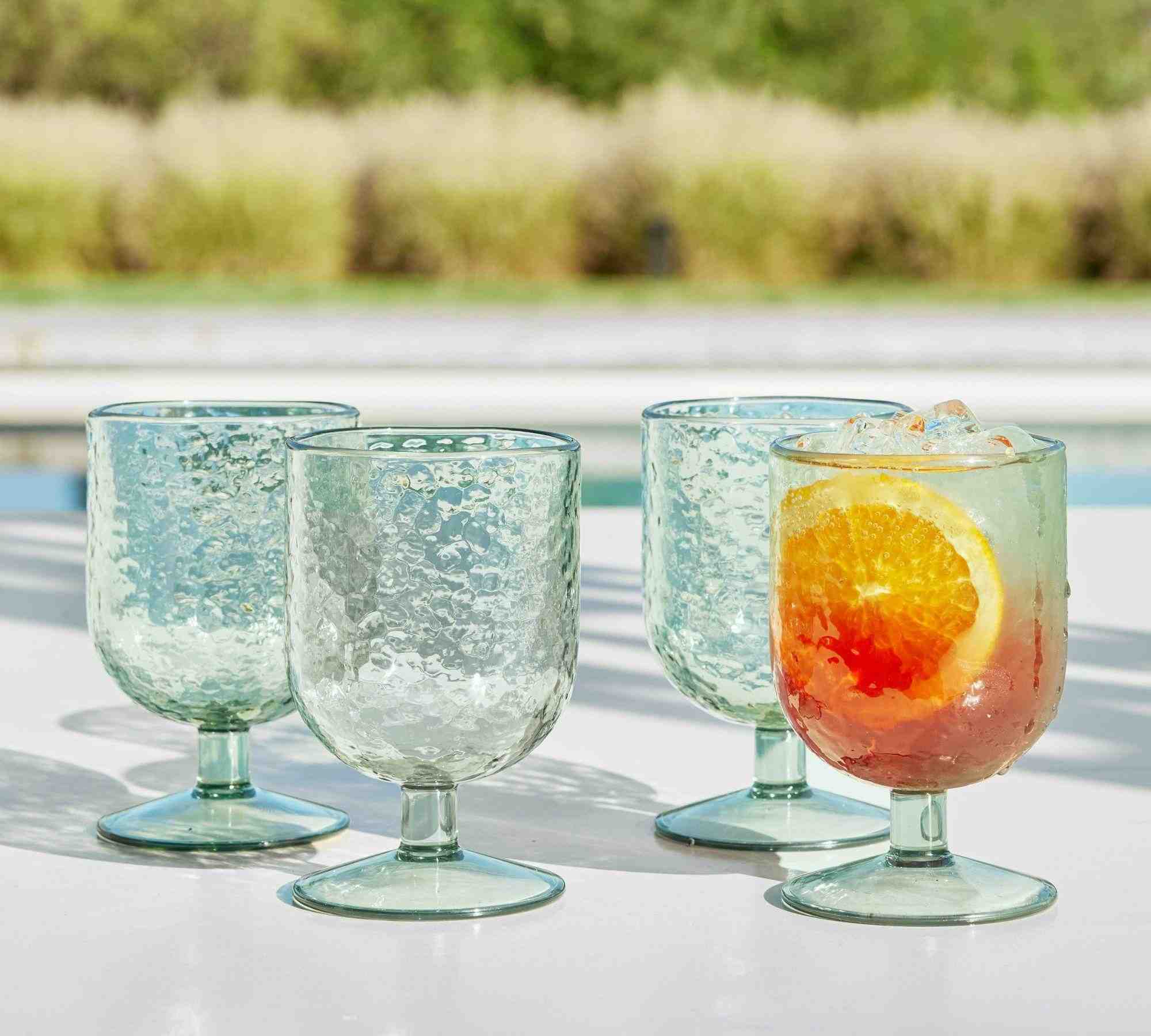 Hammered Outdoor Goblets