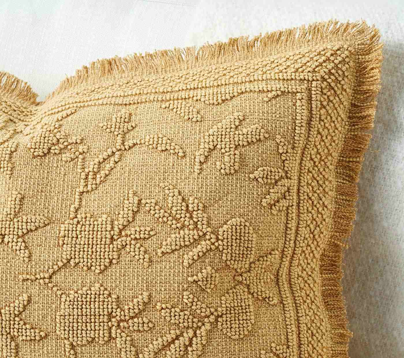 Marigold Fringe Lumbar Throw Pillow