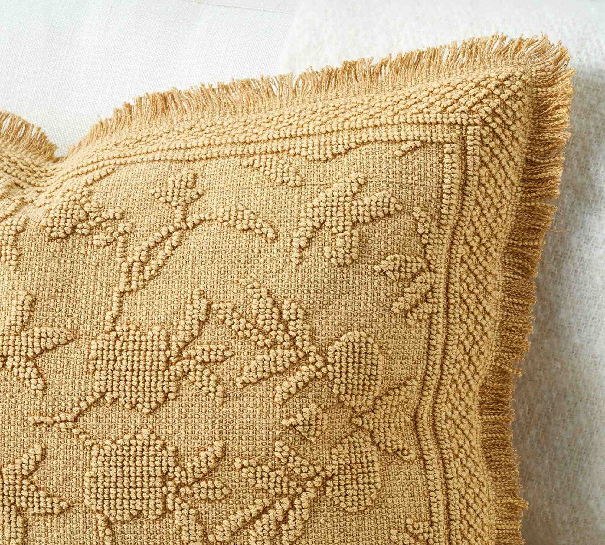 Marigold Fringe Lumbar Throw Pillow