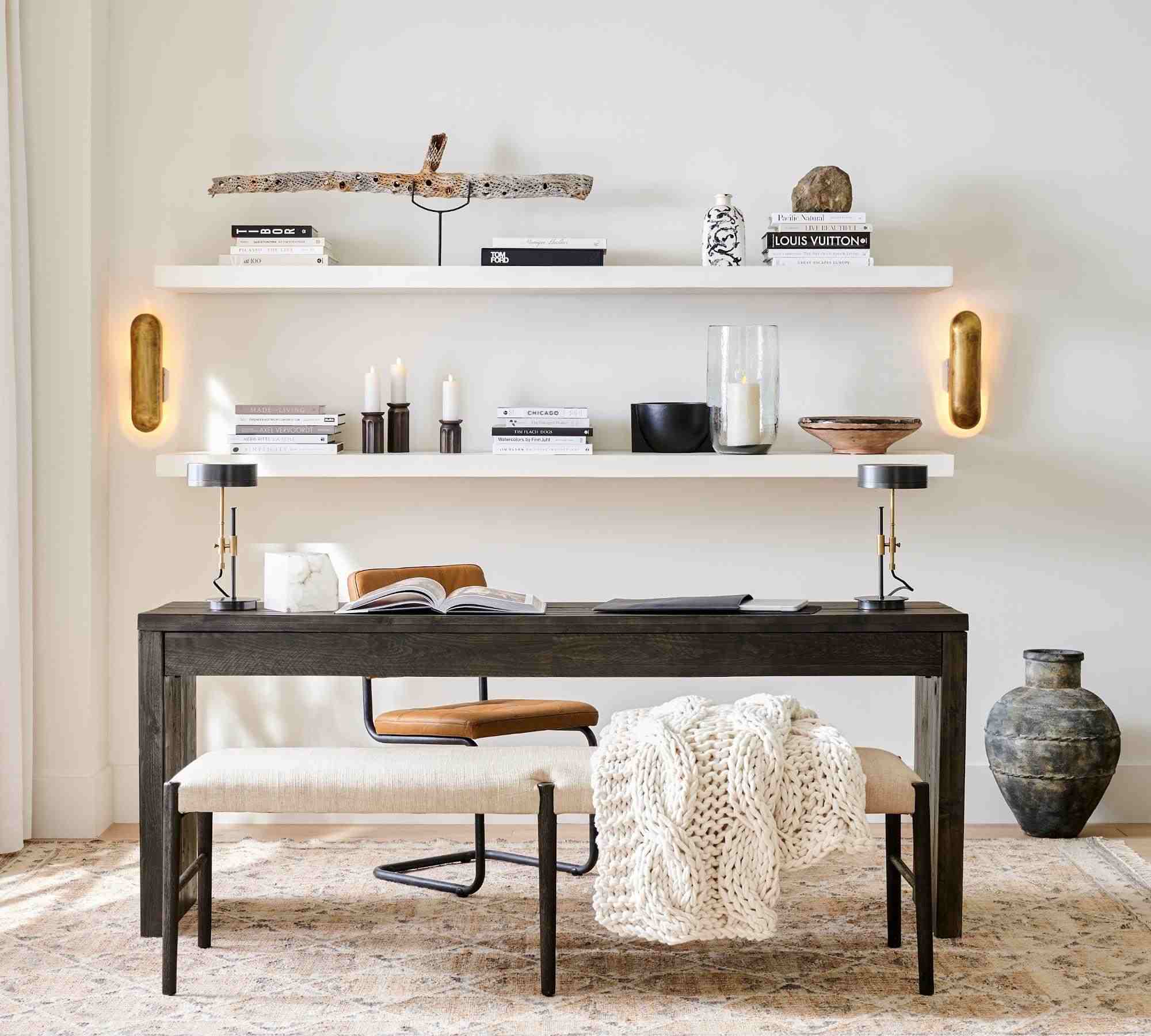 Pismo 80" Desk with Drawers Coastal Black