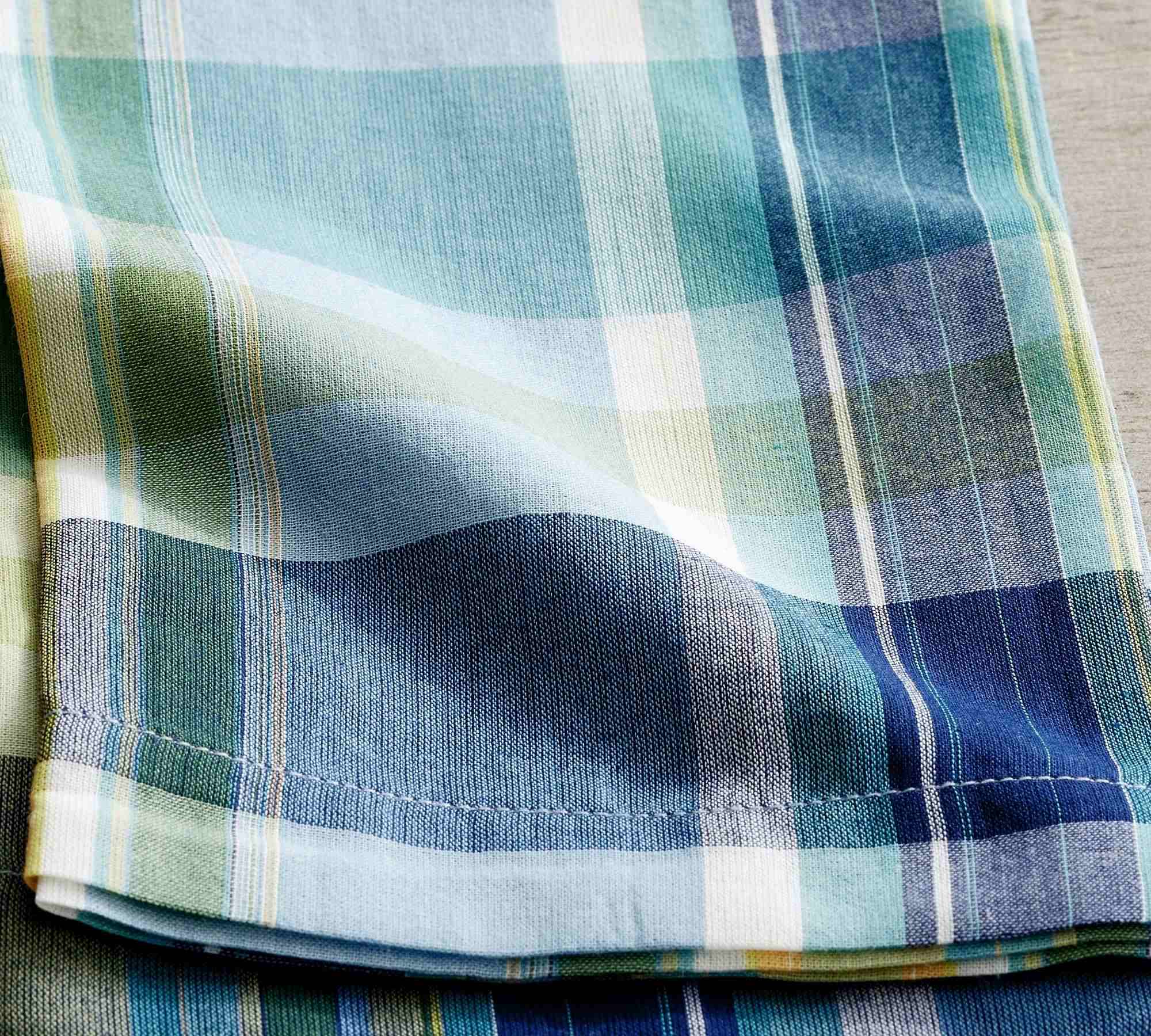 Madras Plaid Organic Cotton Napkins - Set of 4