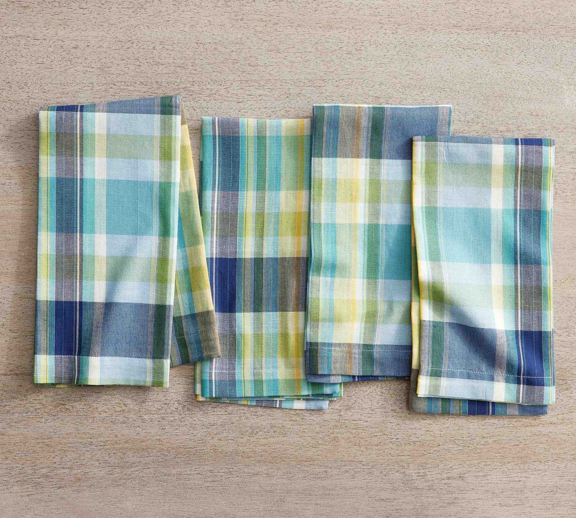 Madras Plaid Organic Cotton Napkins - Set of 4