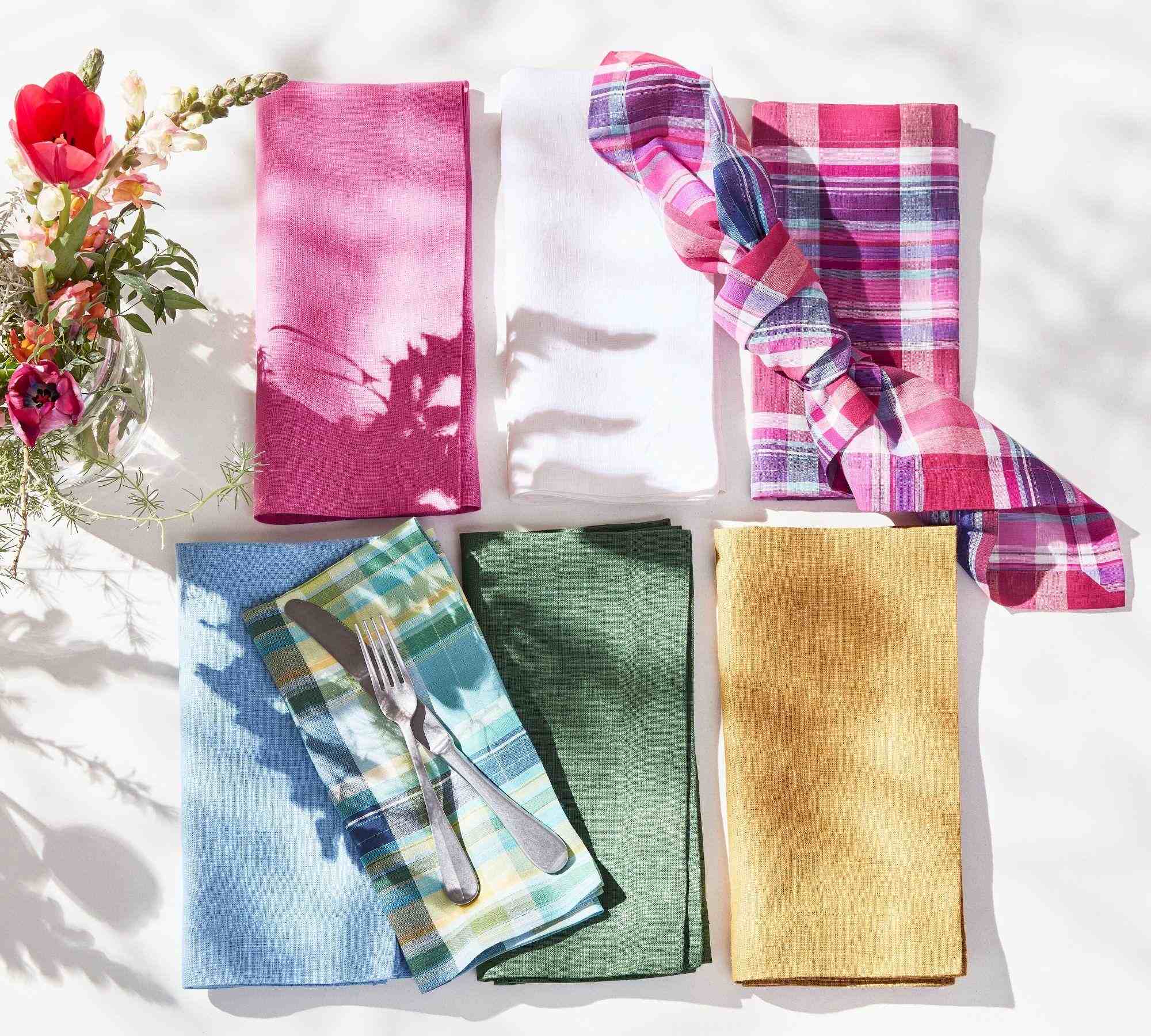 Madras Plaid Organic Cotton Napkins - Set of 4