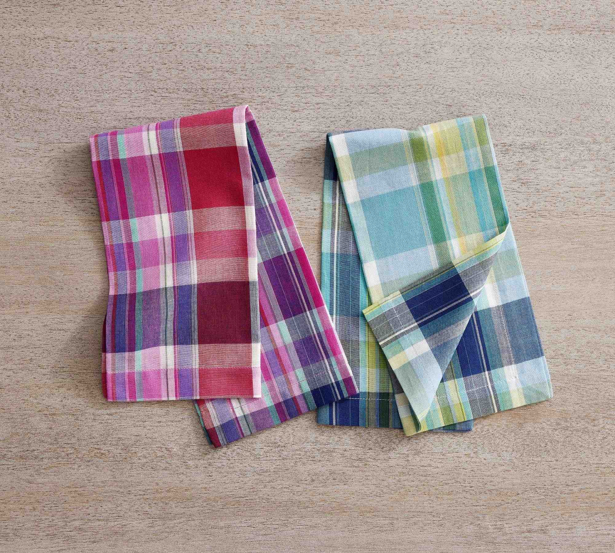 Madras Plaid Organic Cotton Napkins - Set of 4