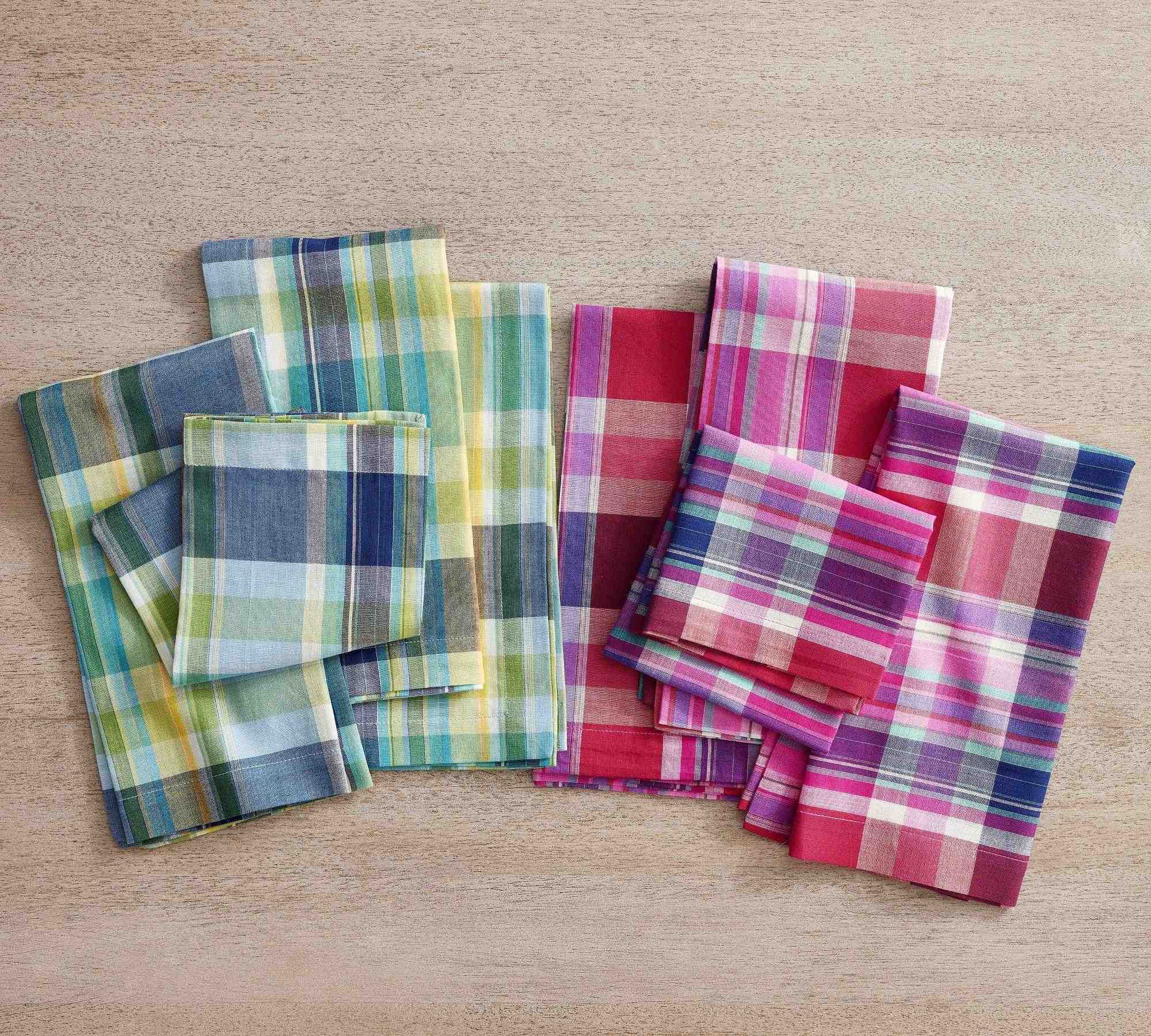 Madras Plaid Organic Cotton Napkins - Set of 4