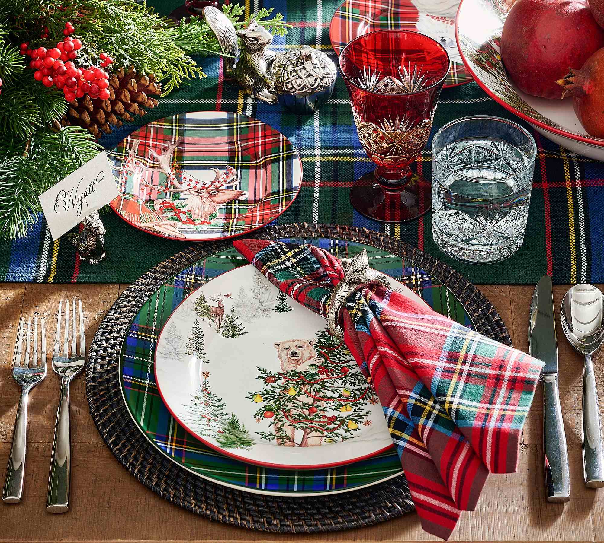 Stewart Plaid Cotton Napkins - Set of 4