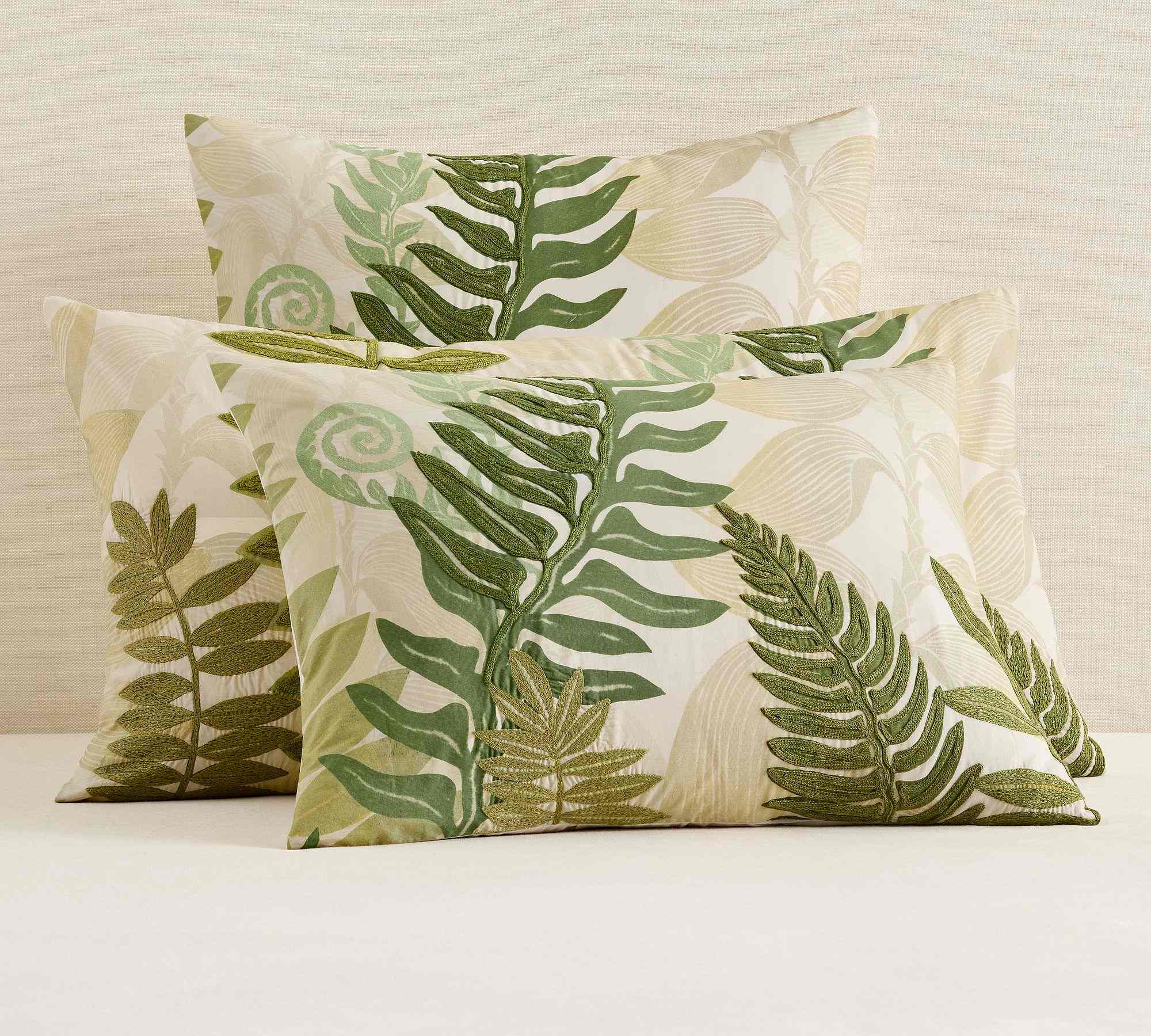Fern Embroidered Shams