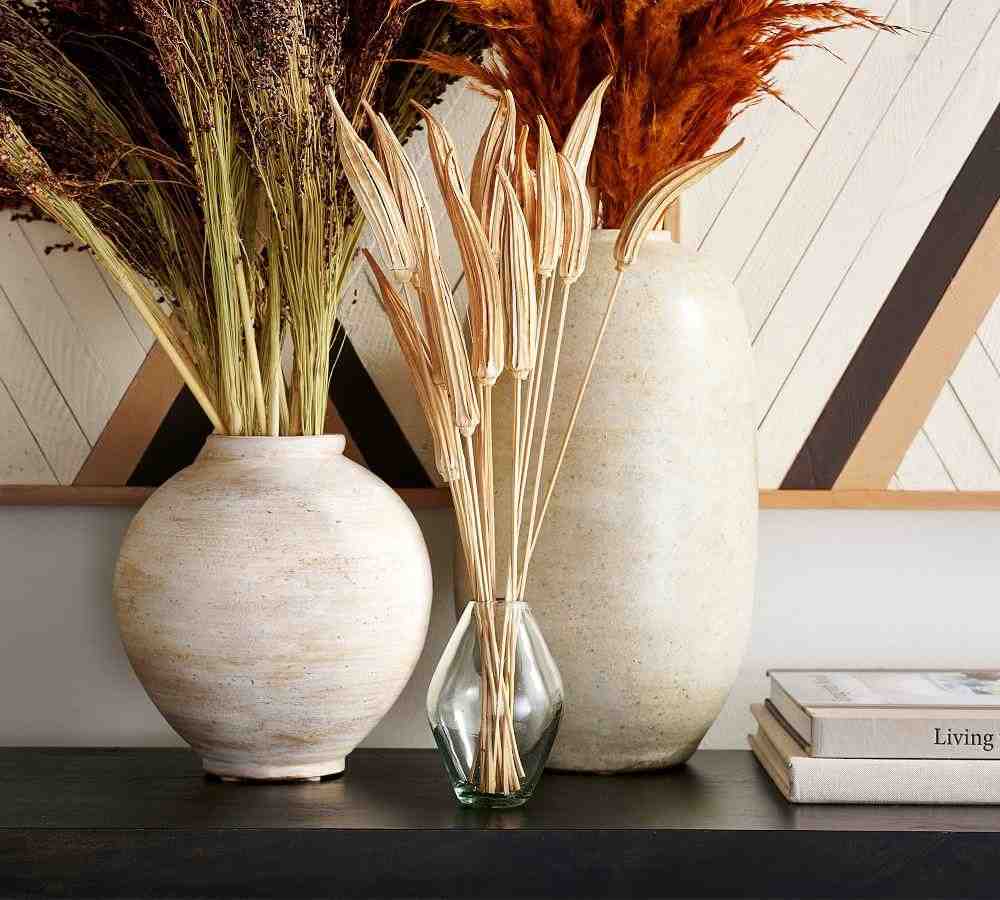 Artisan Hand Painted Terra Cotta Vase Collection - White