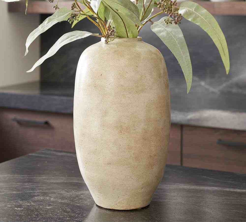 Artisan Hand Painted Terra Cotta Vase Collection - White