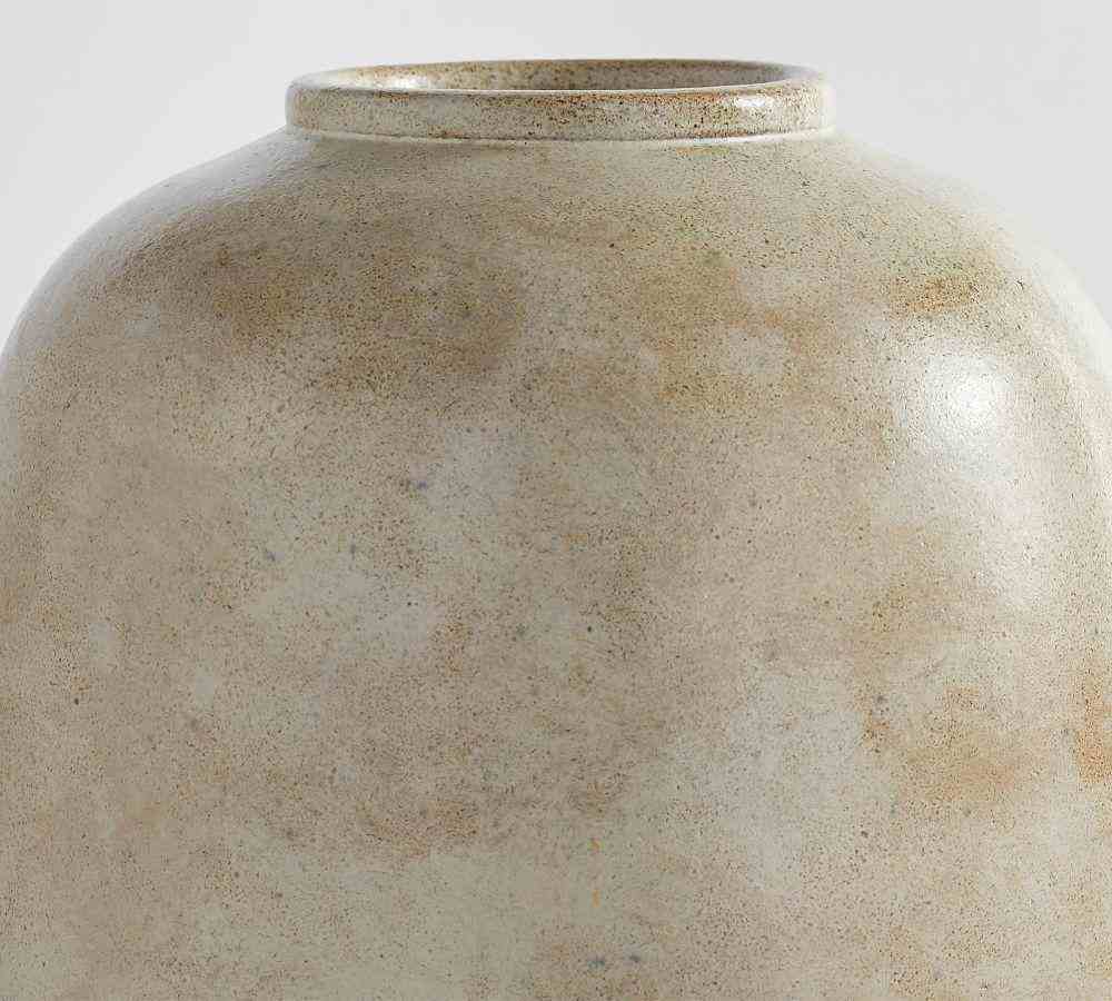 Artisan Hand Painted Terra Cotta Vase Collection - White