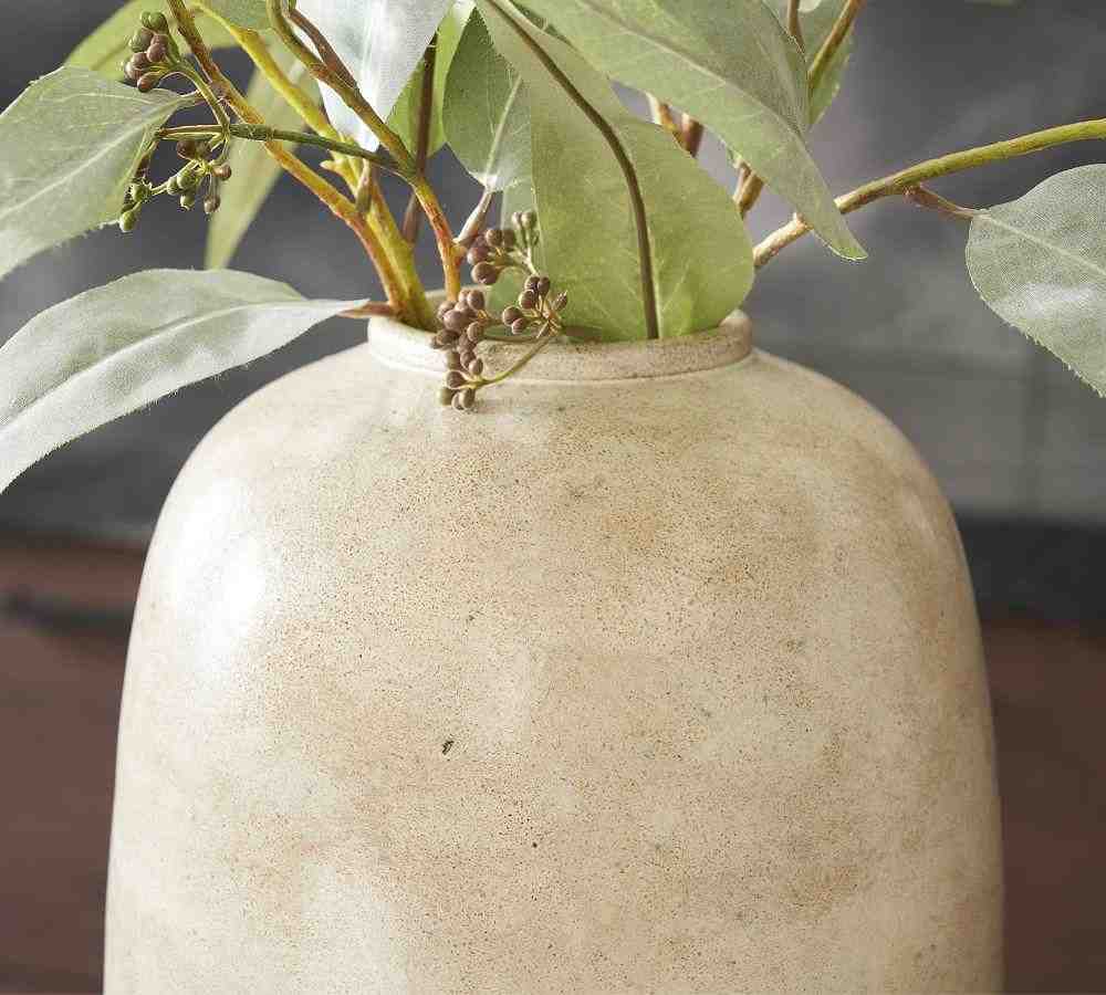Artisan Hand Painted Terra Cotta Vase Collection - White
